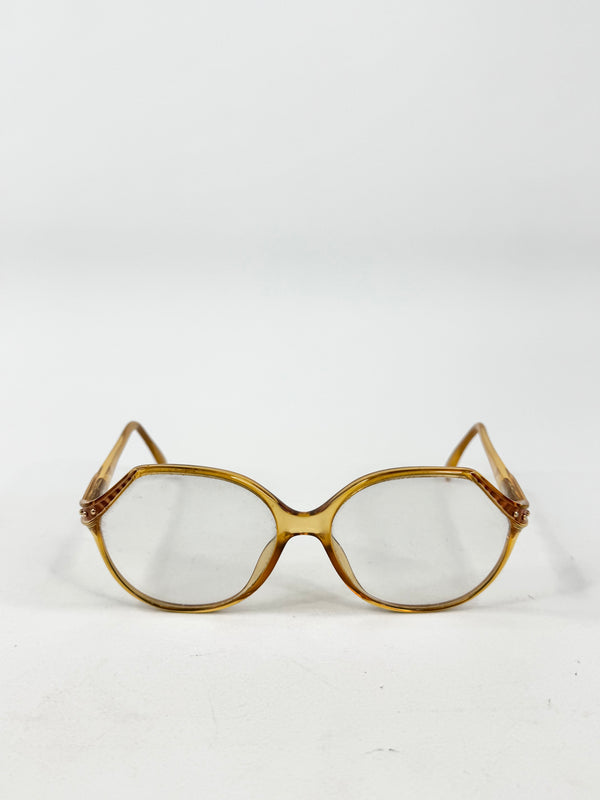 Vintage 80s Christian Dior Gold Acetate Glasses