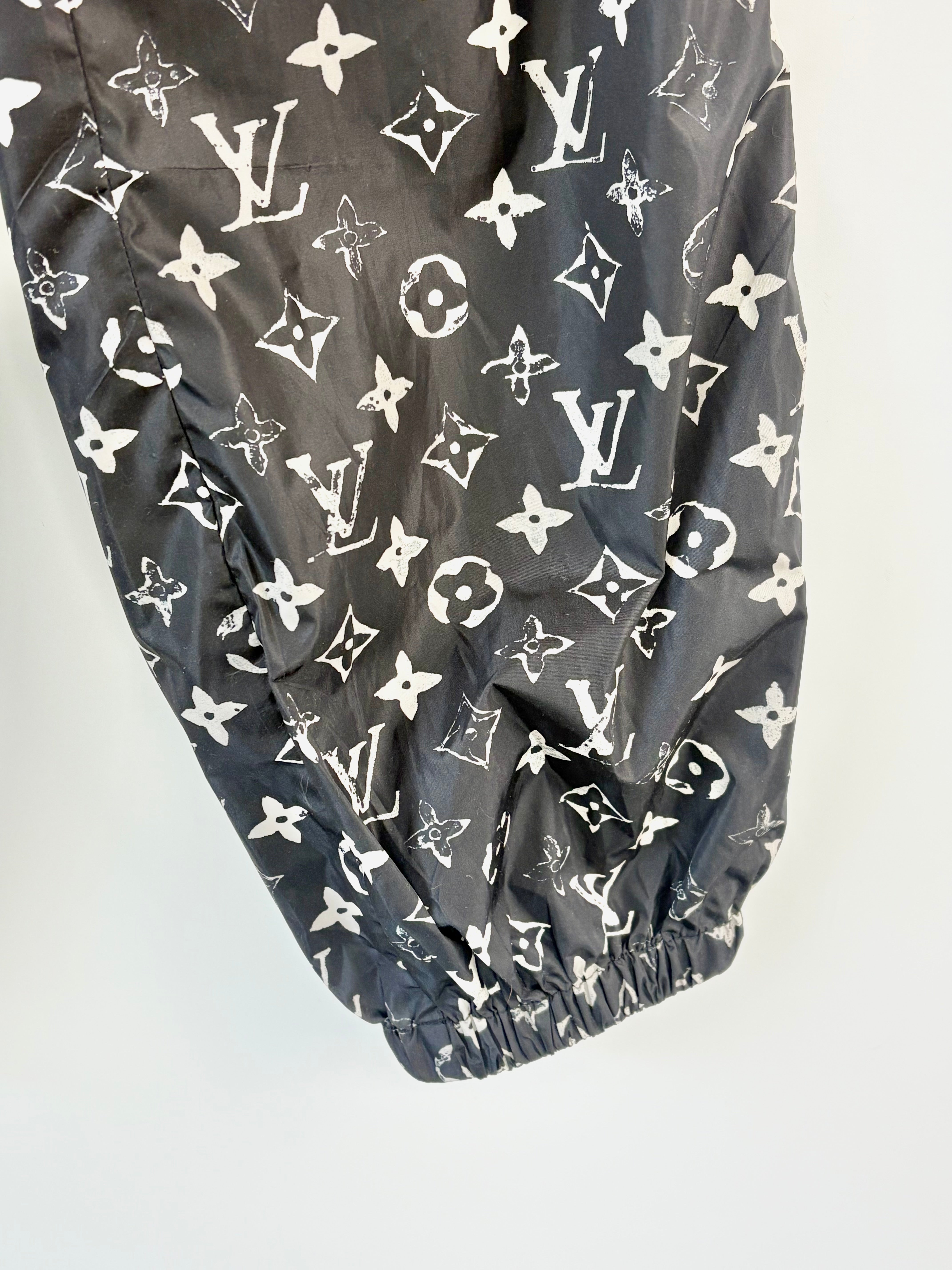 Louis Vuitton Black Synthetic Monogrammed Joggers -  AU4/6