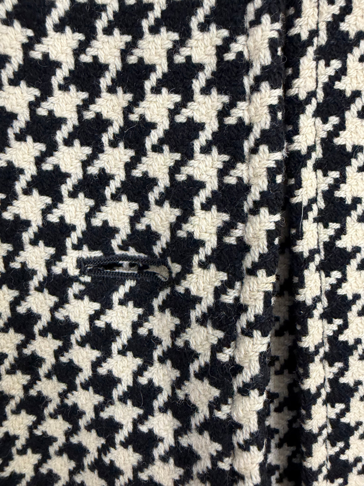 Vintage Roga Black & Cream Houndstooth Wool Coat - AU8/10