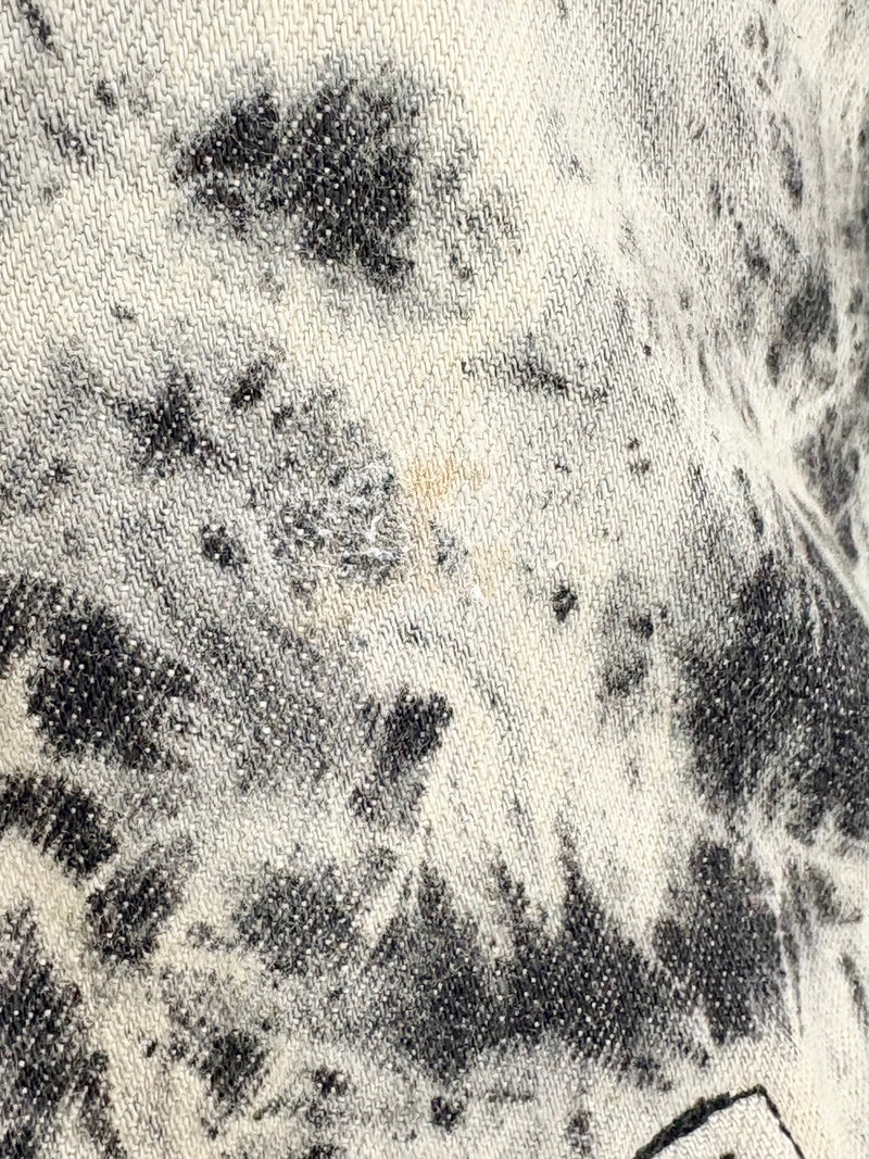 Michael by Michael Kors Off-White & Black Tie-Dye Denim Jacket - AU10/12