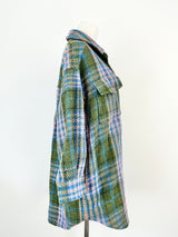 Essential Antwerp Green, Pink & Blue Plaid Coat - AU12
