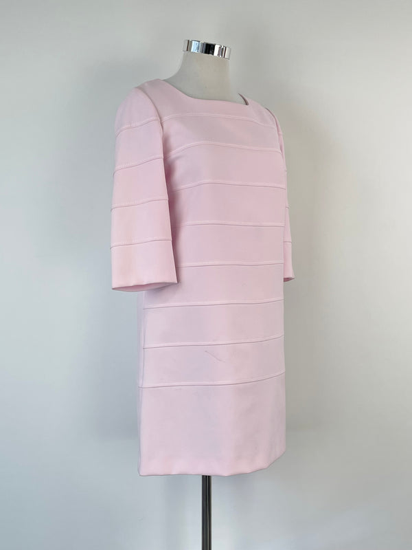 Riani Pink Squared-Neck 3/4 Sleeve A-Line Dress - AU12