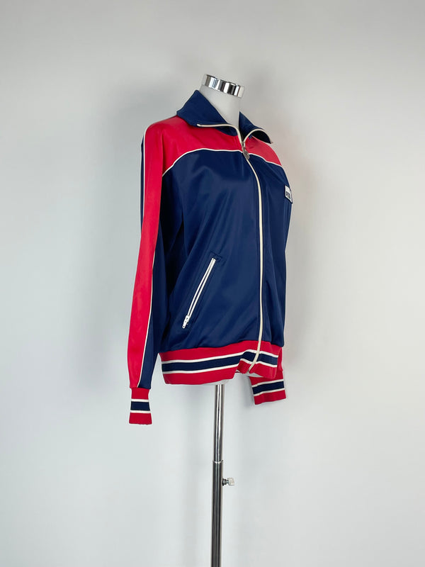 Puma Navy Blue & Red Contrast Fleece Jacket - S