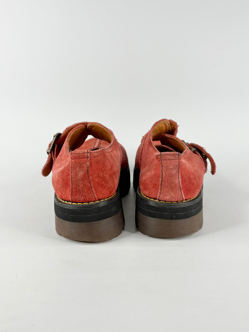 Dr. Martens Salmon Suede Buckle-Platform Loafers - EU43