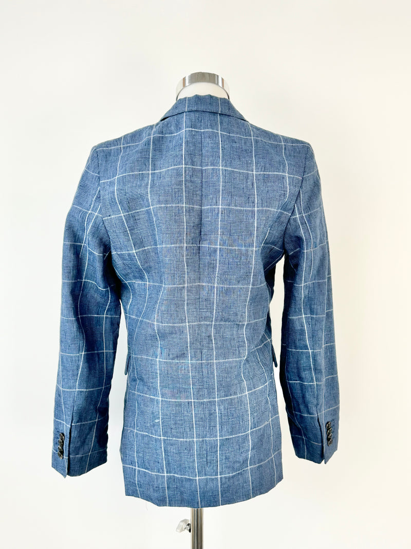 Calvin Klein Aegan Blue Prince of Wales Check Blazer - S