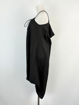 Company of Strangers Black Linen-Blend Adjustable Strap Dress - AU8