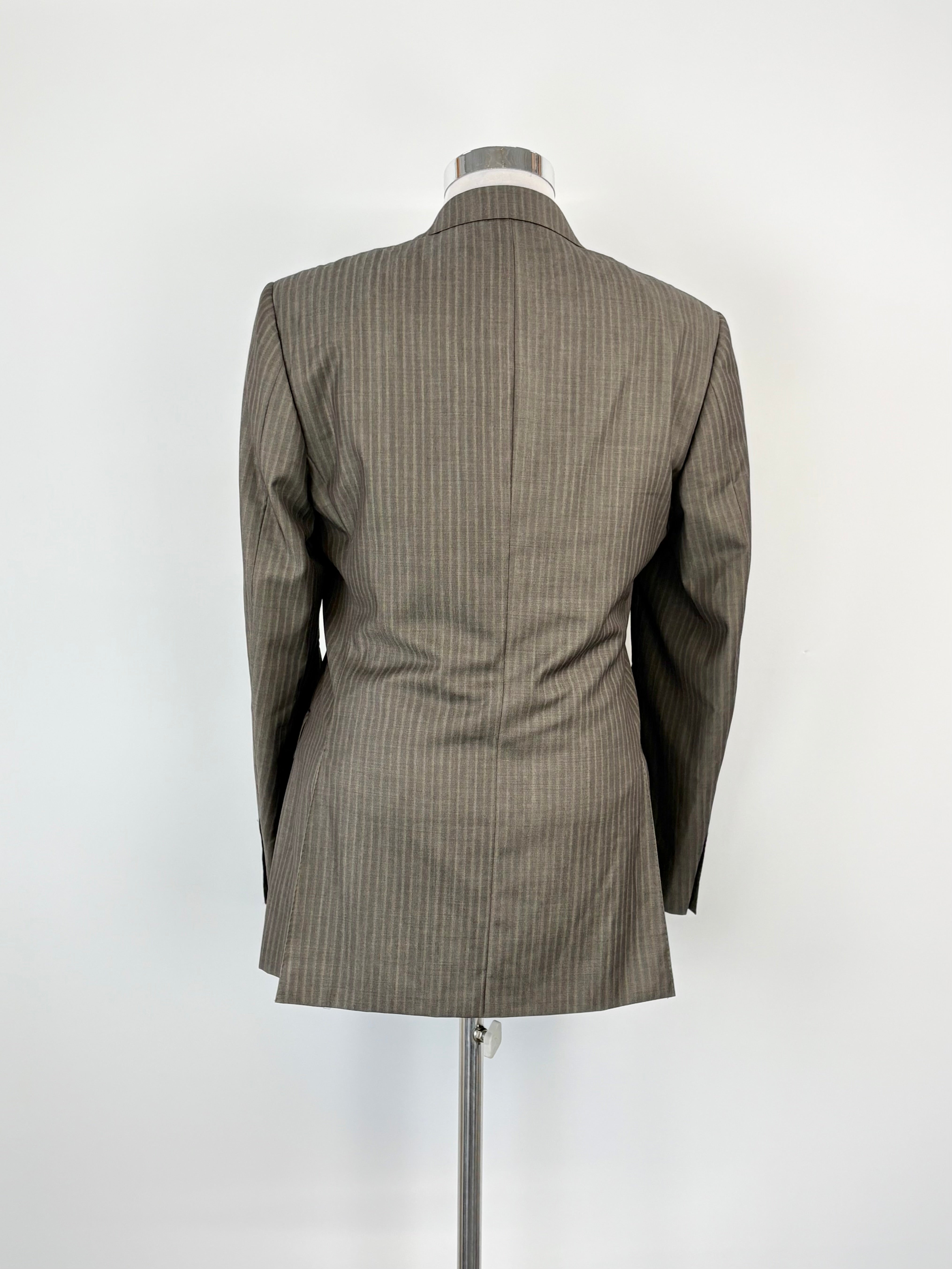 Canali Umber Striped Wool Blazer - 48R