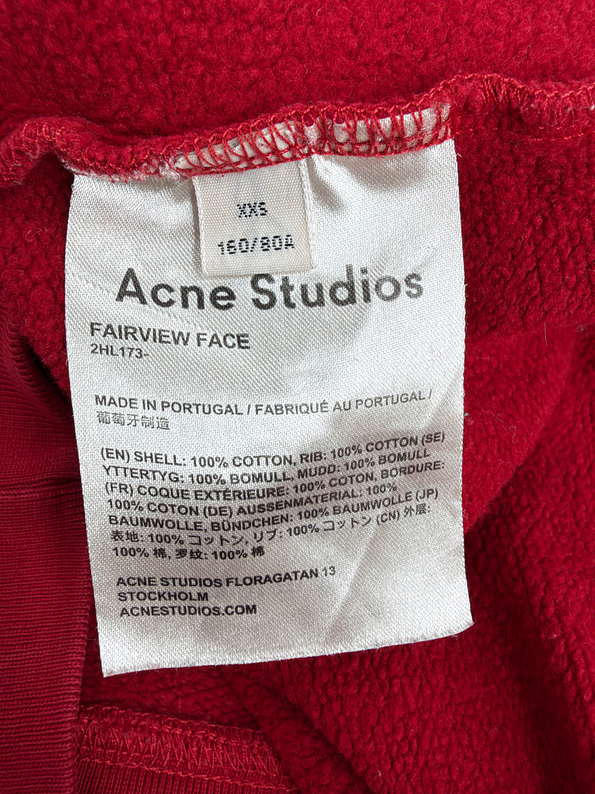 Acne Studios Red Cotton 'Fairview Face' Sweater - AU4/6