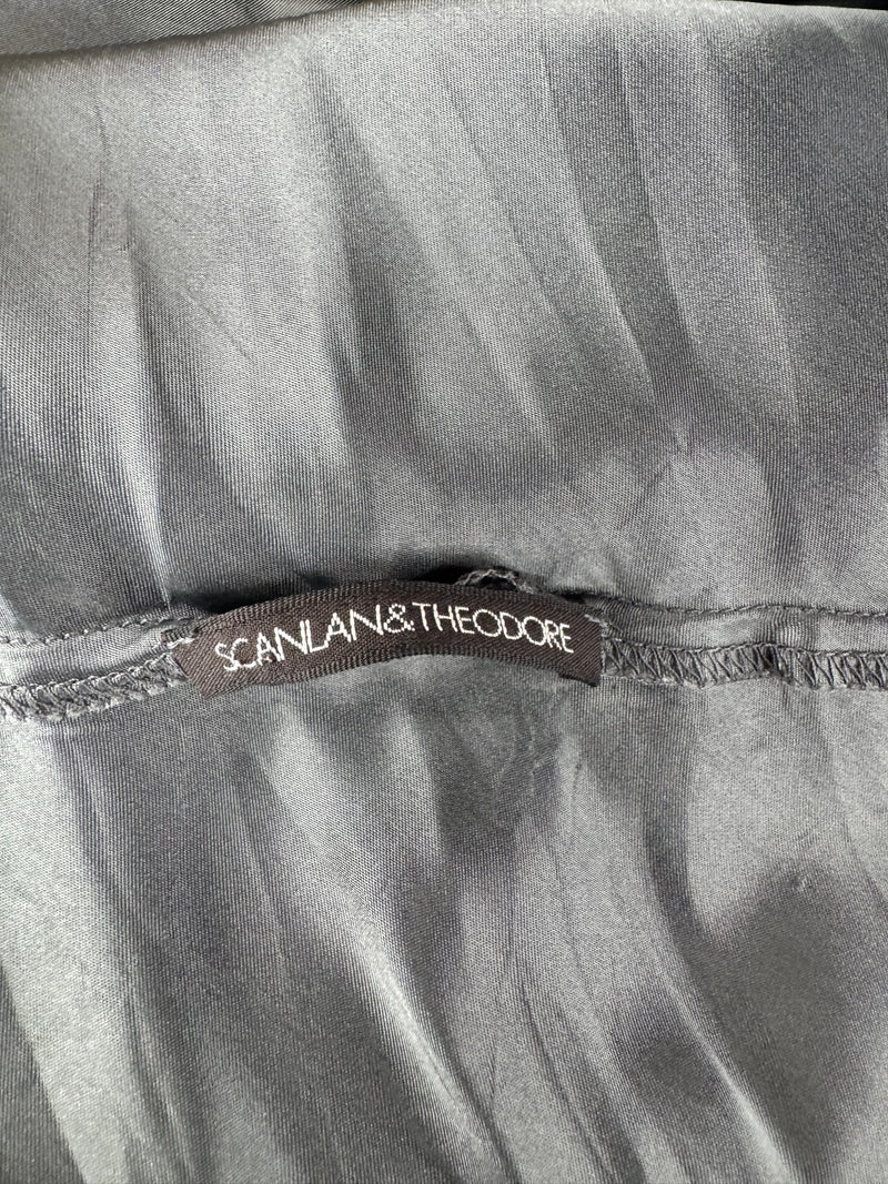 Vintage Scanlan Theodore Stone Grey Silky Dress - AU8/10