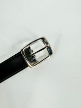 Monte Blanc Sleek Black Leather Belt