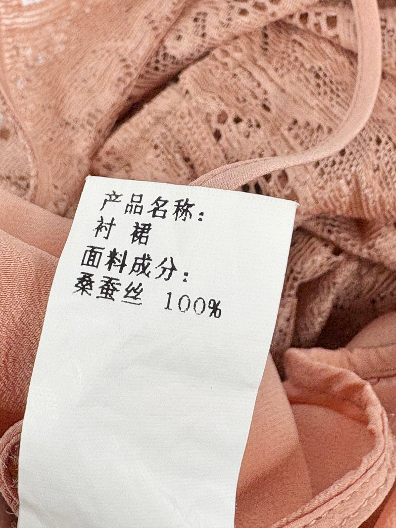 Marisfrolg Taupe Embroidered Lace Dress with Silk Slip - AU8/10