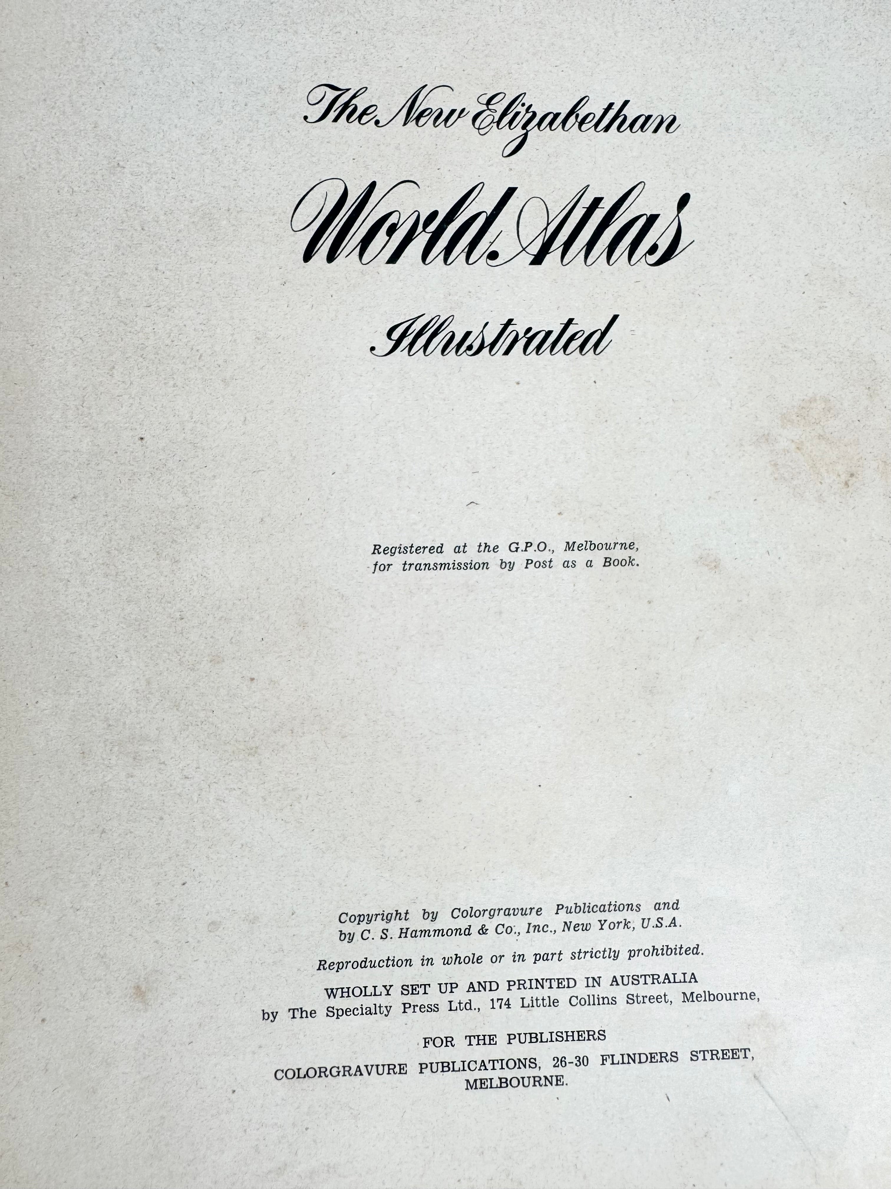 Vintage 1955 The New Elizabethan World Atlas Illustrated