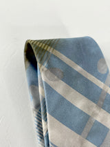 Kenzo Sky Blue & White Stripe Stained Silk Tie