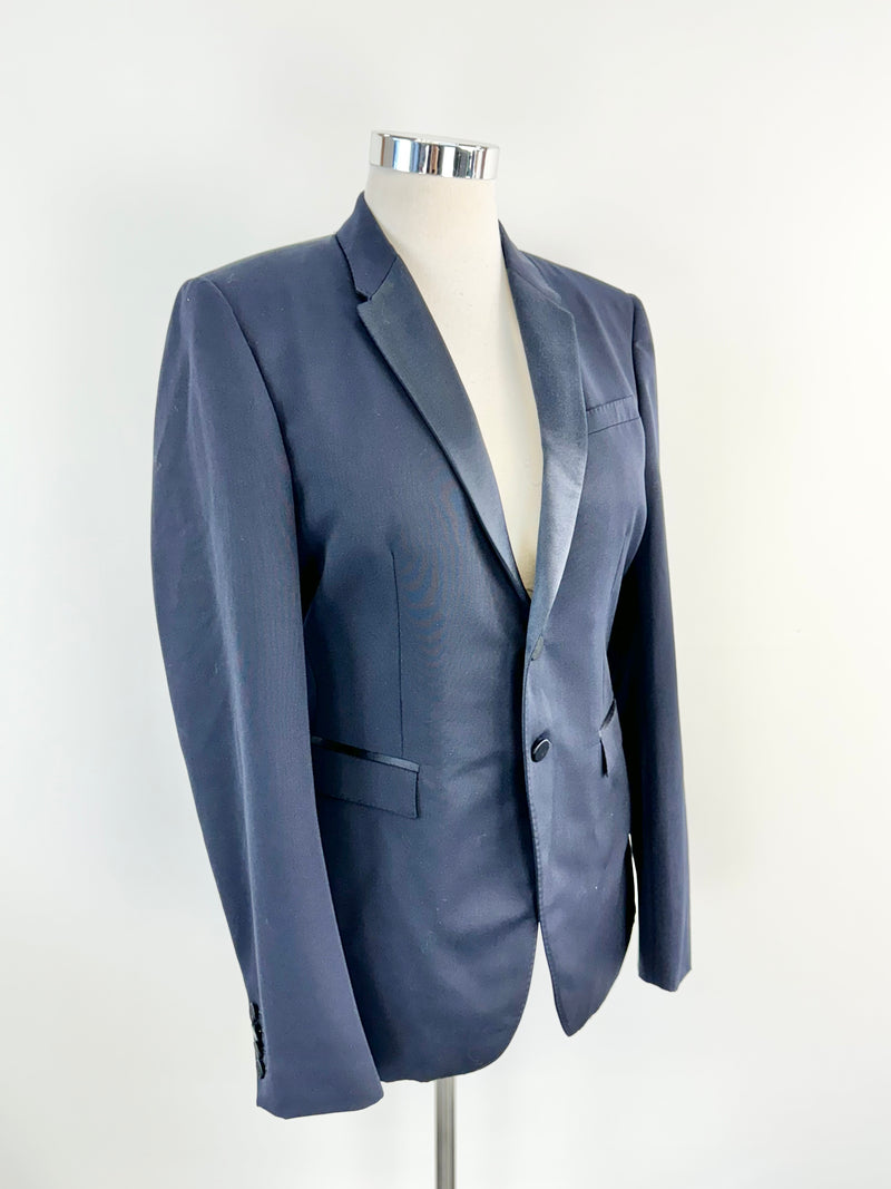 Burberry London Midnight Blue Wool Blazer - 52