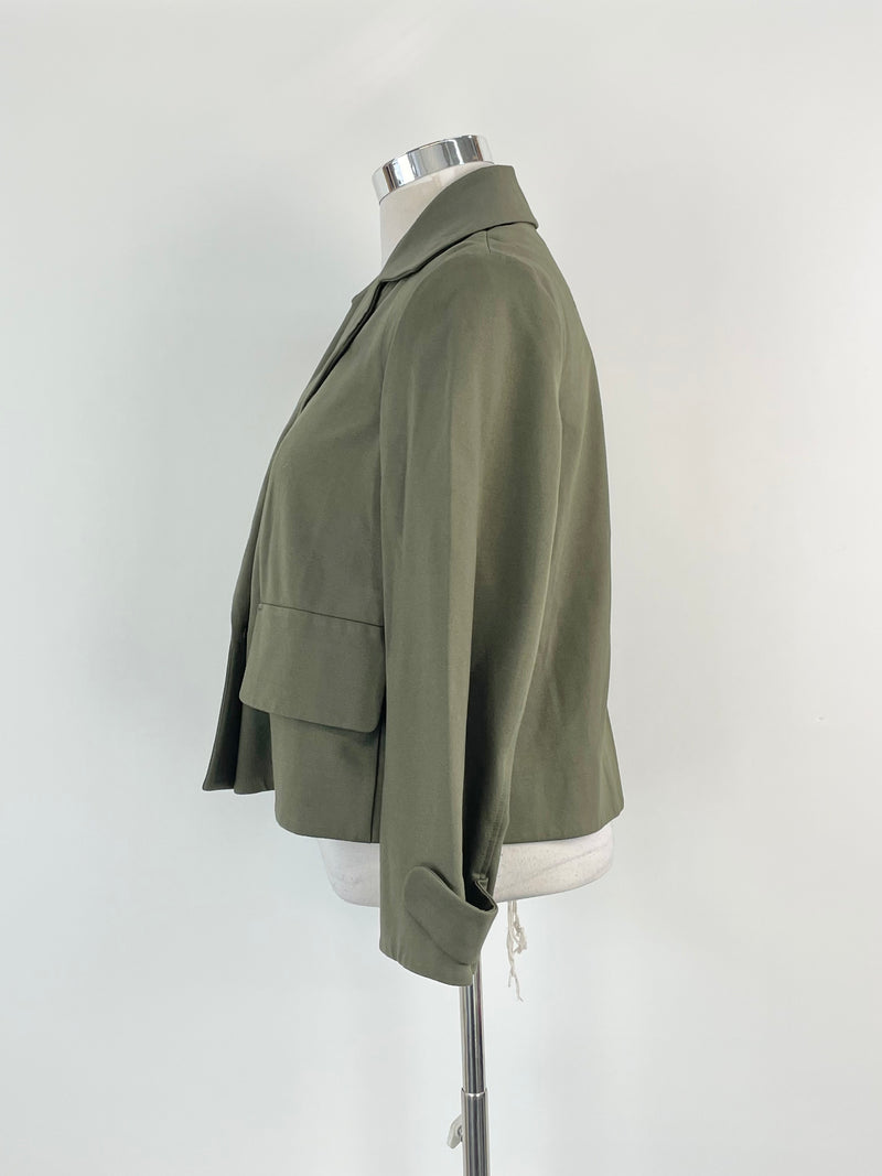 Luisa Cerano Olive Green Cropped Jacket - AU12