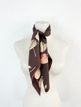 Vintage Pierre Cardin Dark Chocolate Silk Scarf