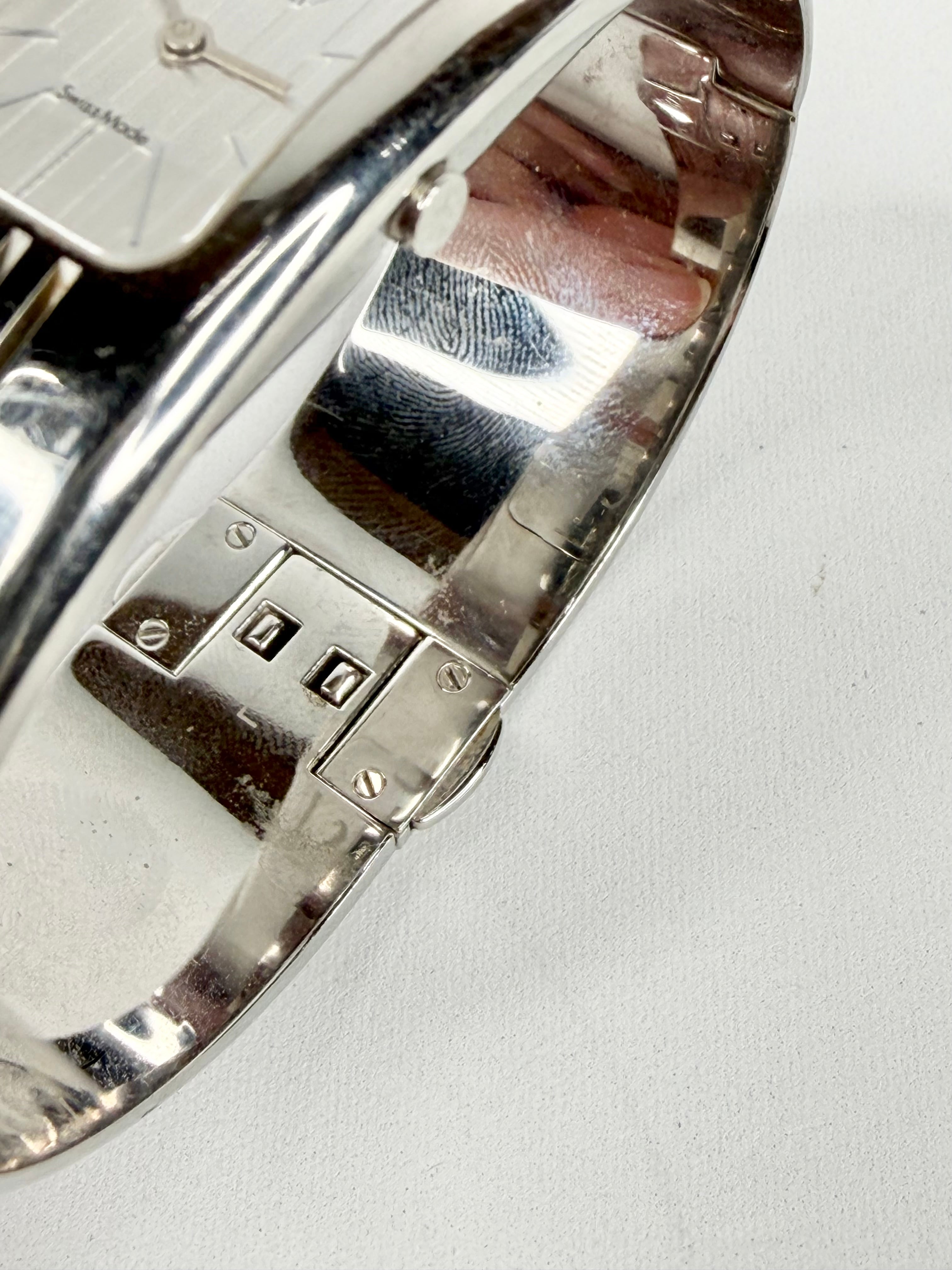 Calvin Klein Swiss Made Silver Tone Bangle Watch