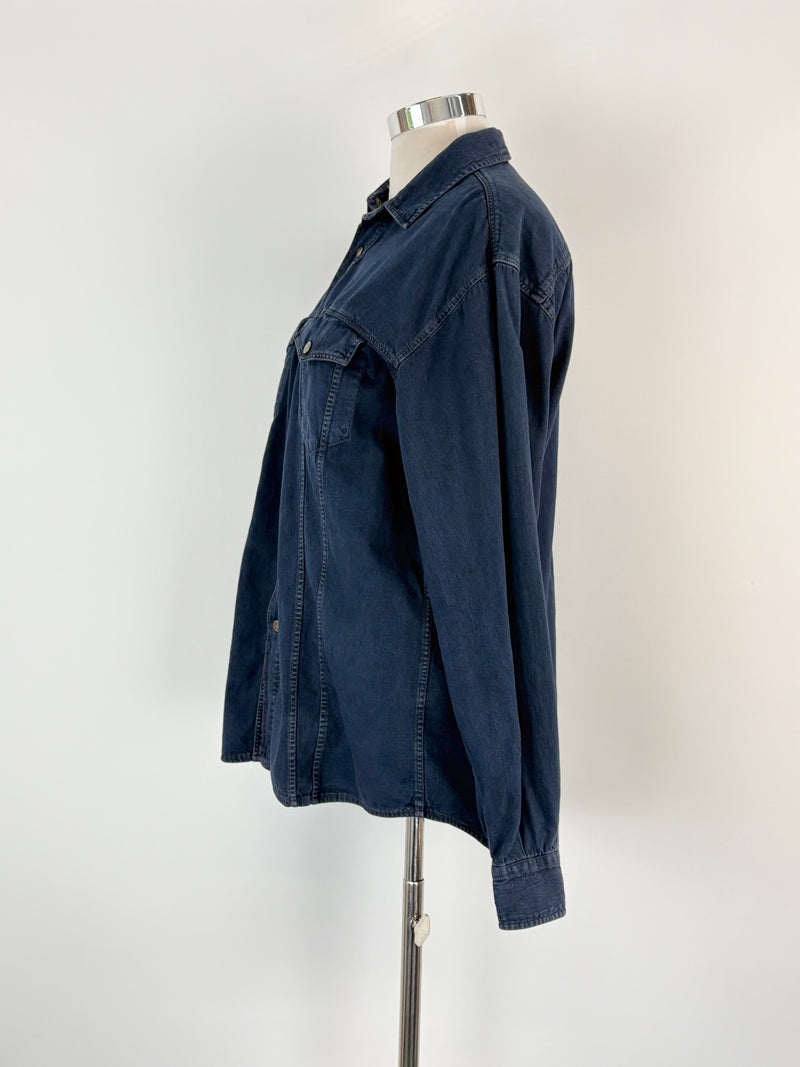Vintage 90s Moschino Jeans Indigo Denim Shirt - L