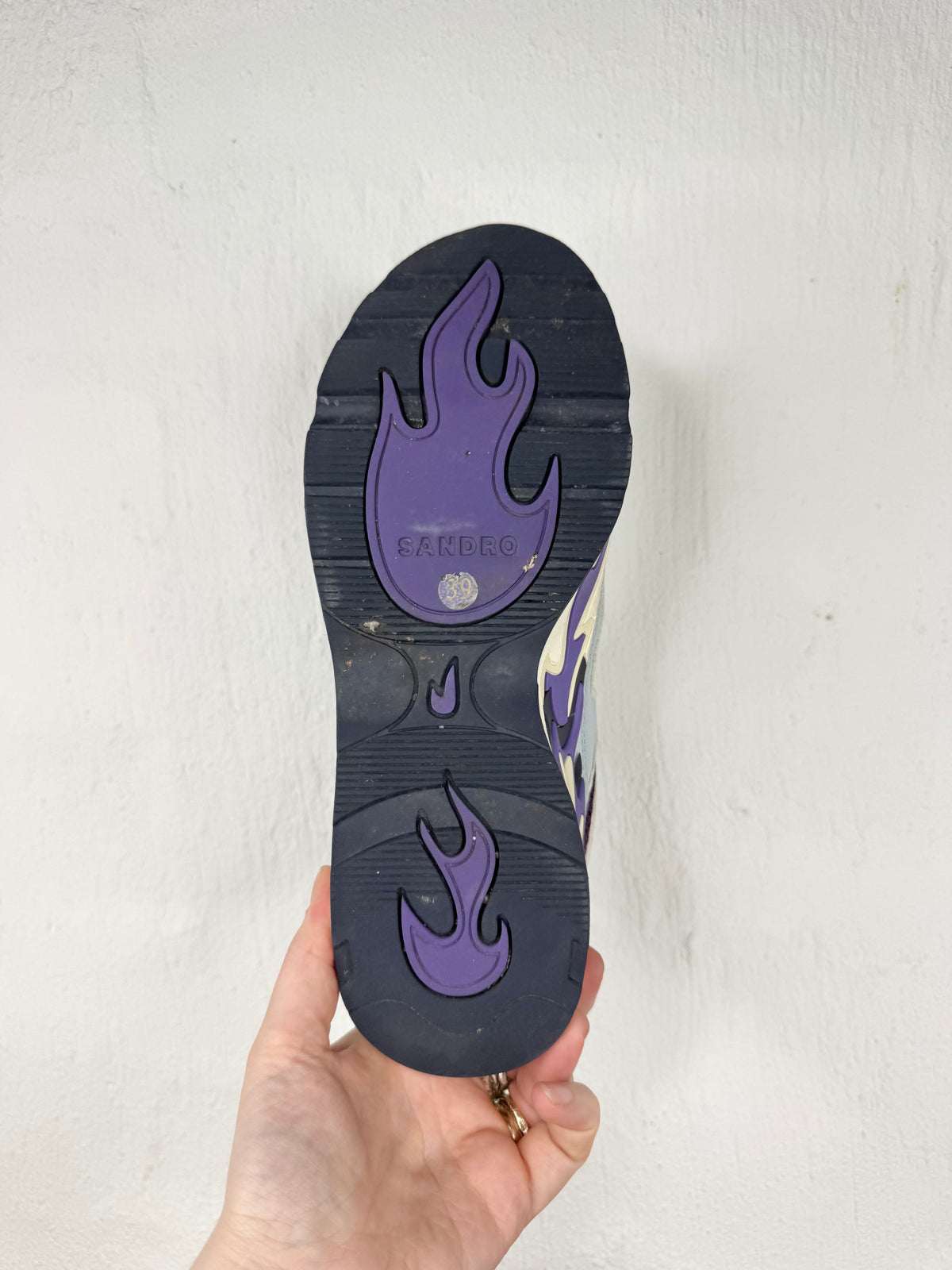 Sandro White & Violet & Periwinkle 'Flame' Sneakers - EU39