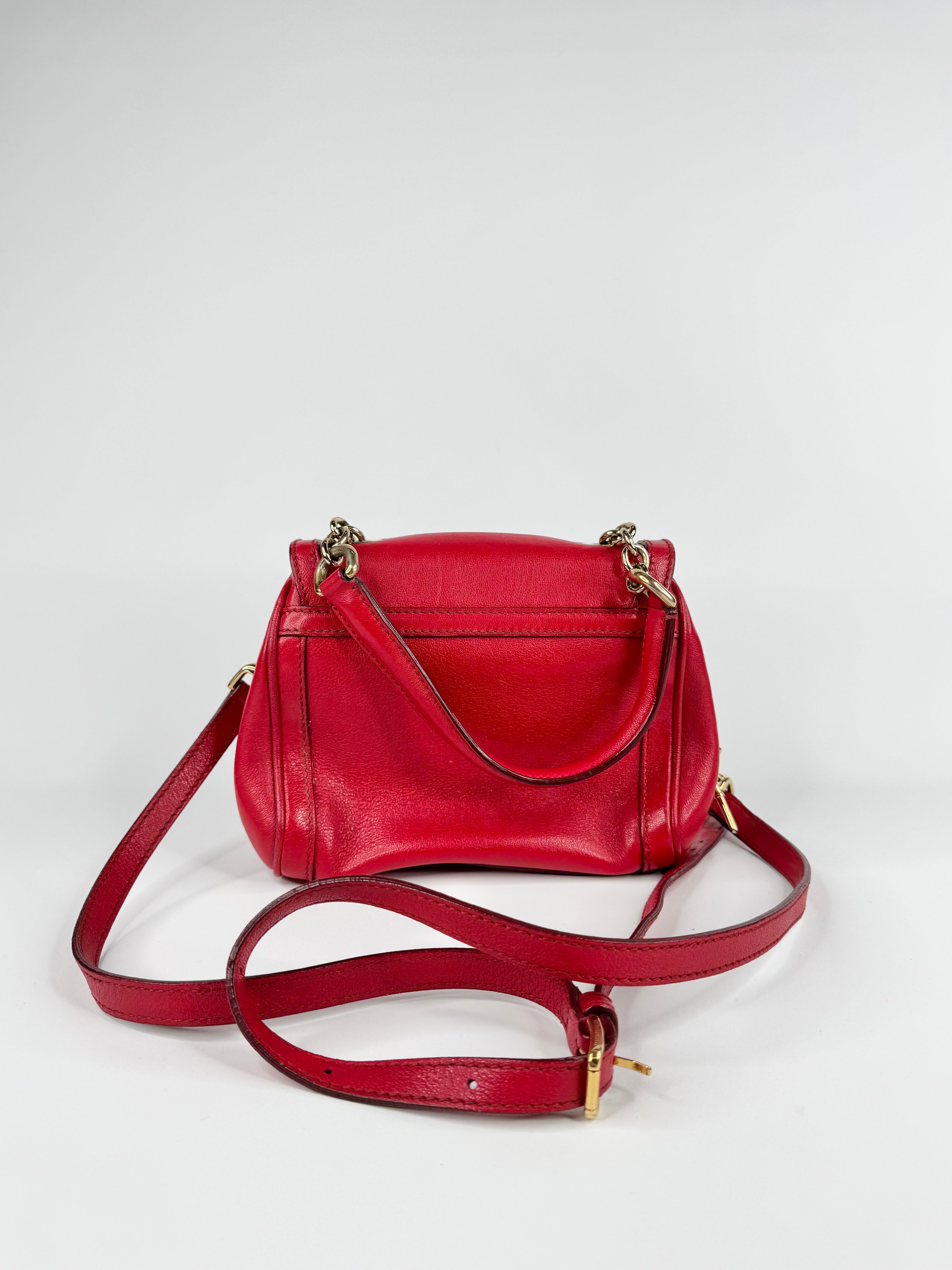 Dolce & Gabbana Red Leather Top Handle Handbag