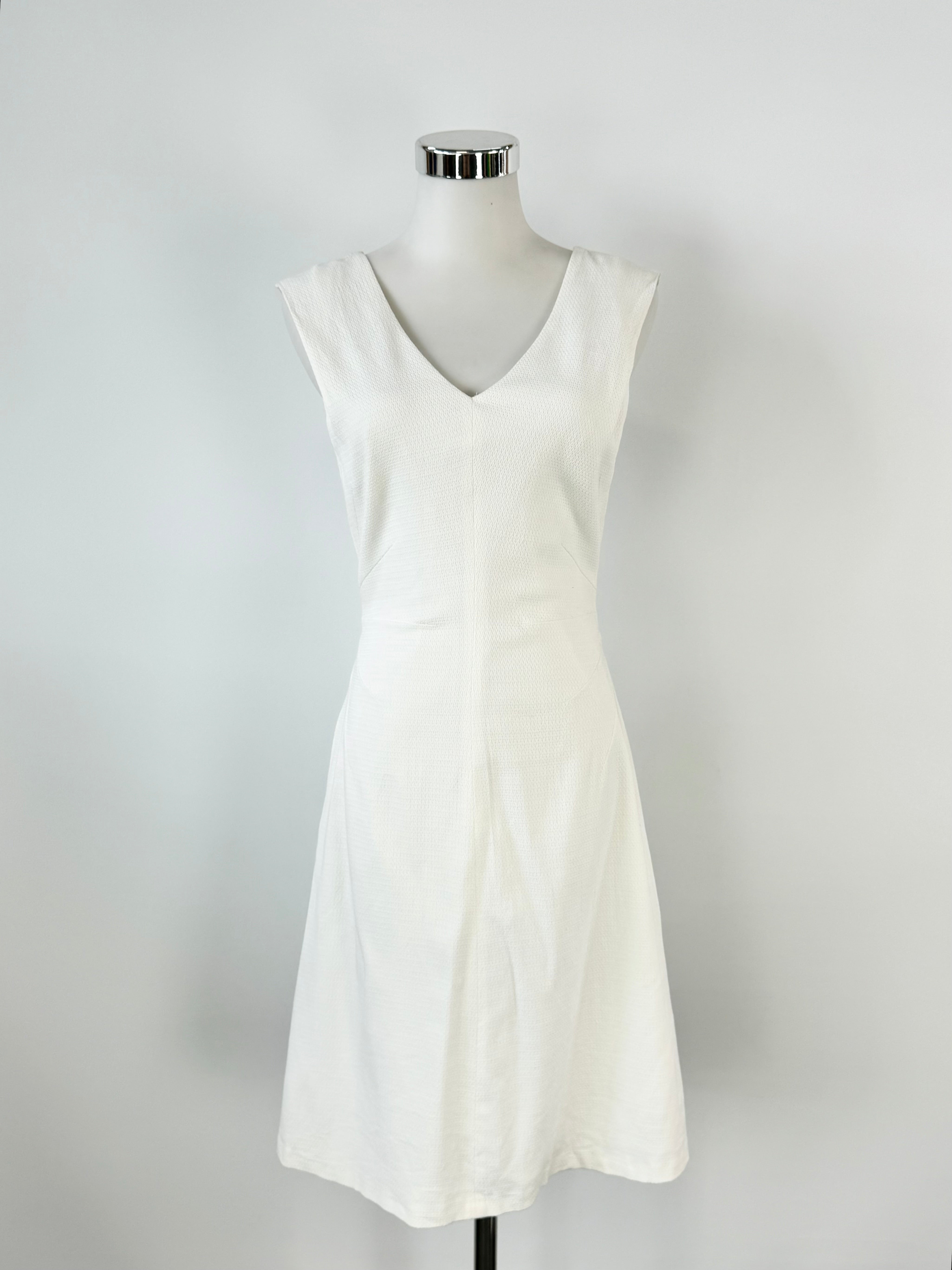 Reiss White Textured A-Line Dress - AU10