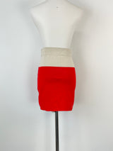 Armani Exchange Two-Tone Red & Beige Mini Skirt - AU8/10