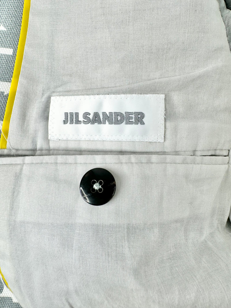 Jil Sander 2014/2015 Grey Text Pattern Blazer - 50