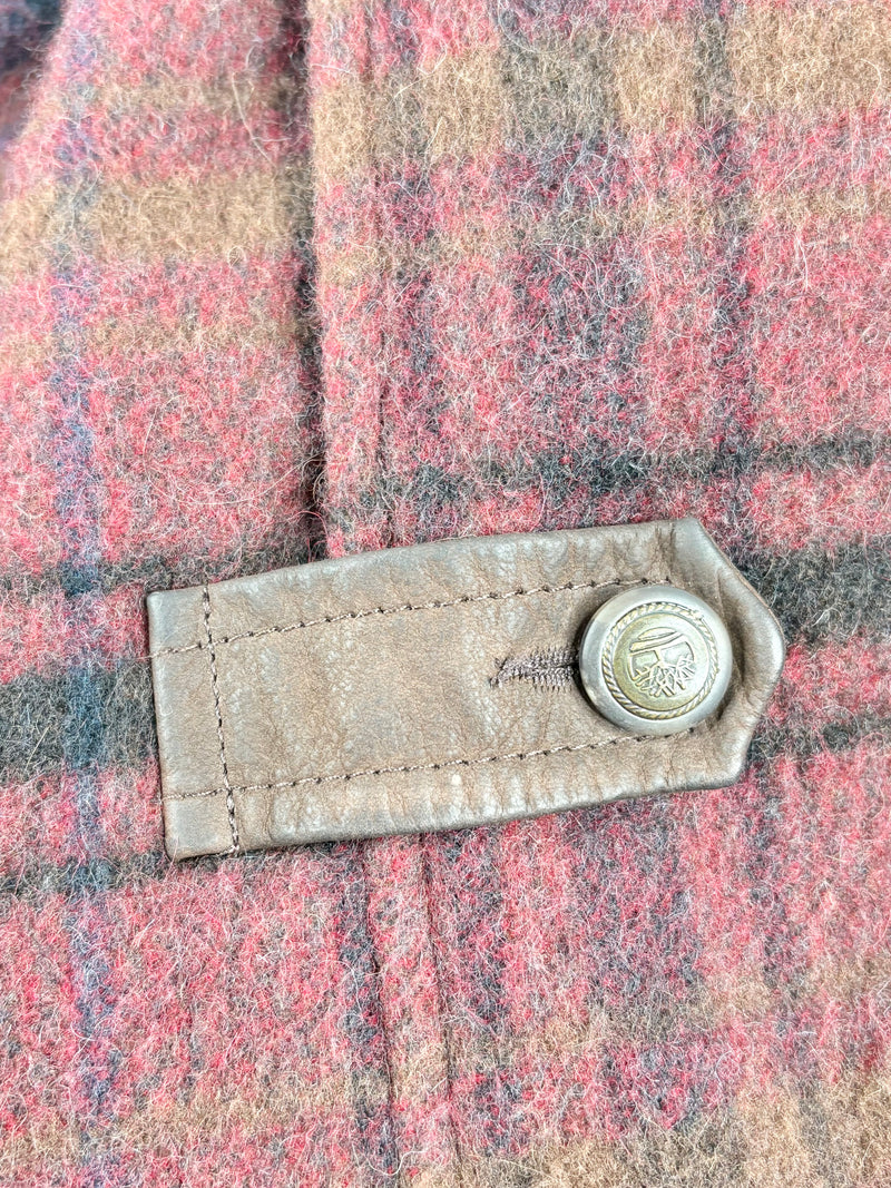 Vintage Timberland Check-Pattern Wool & Mohair Coat - M