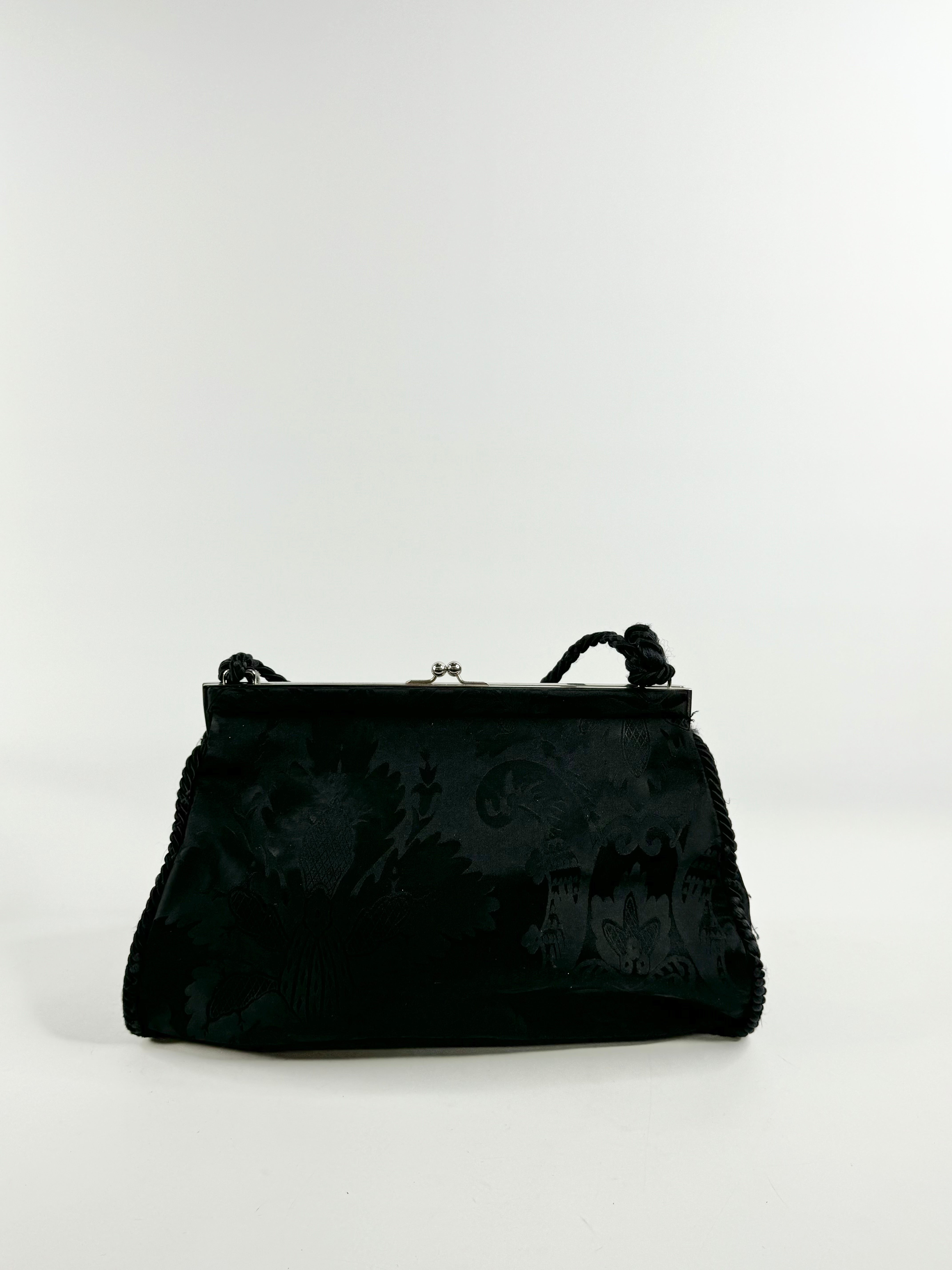 Vintage 1997 Dolce & Gabbana Black Brocade Handbag