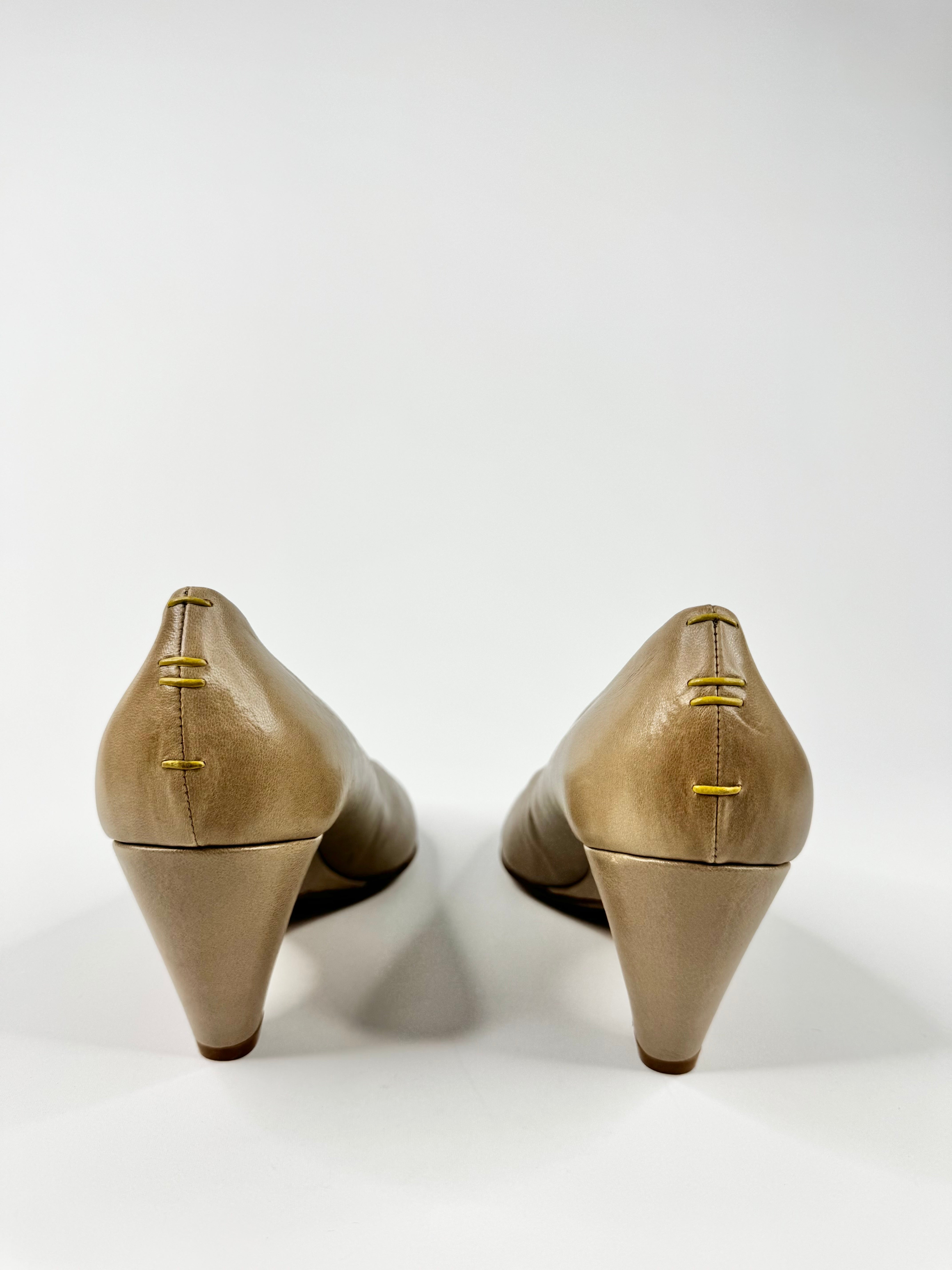 Bottega Veneta Taupe Leather Pumps - EU39.5