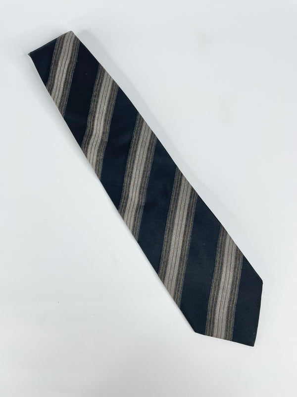 Giorgio Armani Cravatte Black Striped Silk Tie