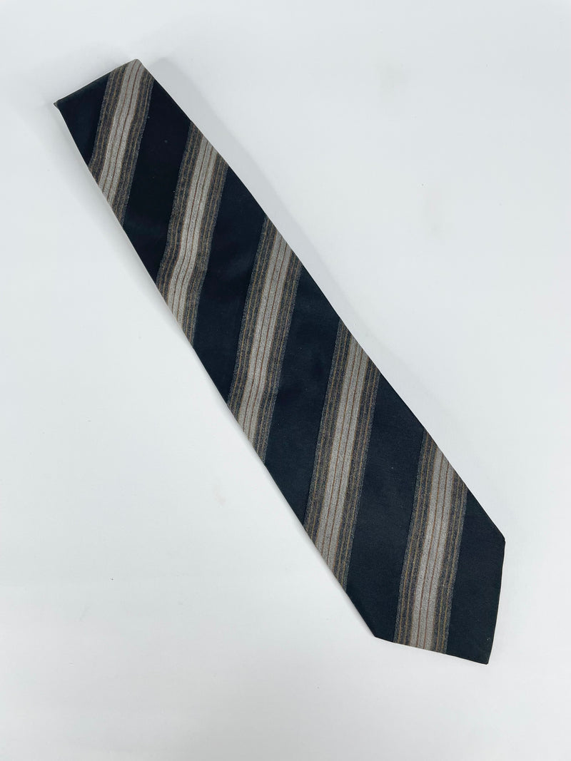 Giorgio Armani Cravatte Black Striped Silk Tie