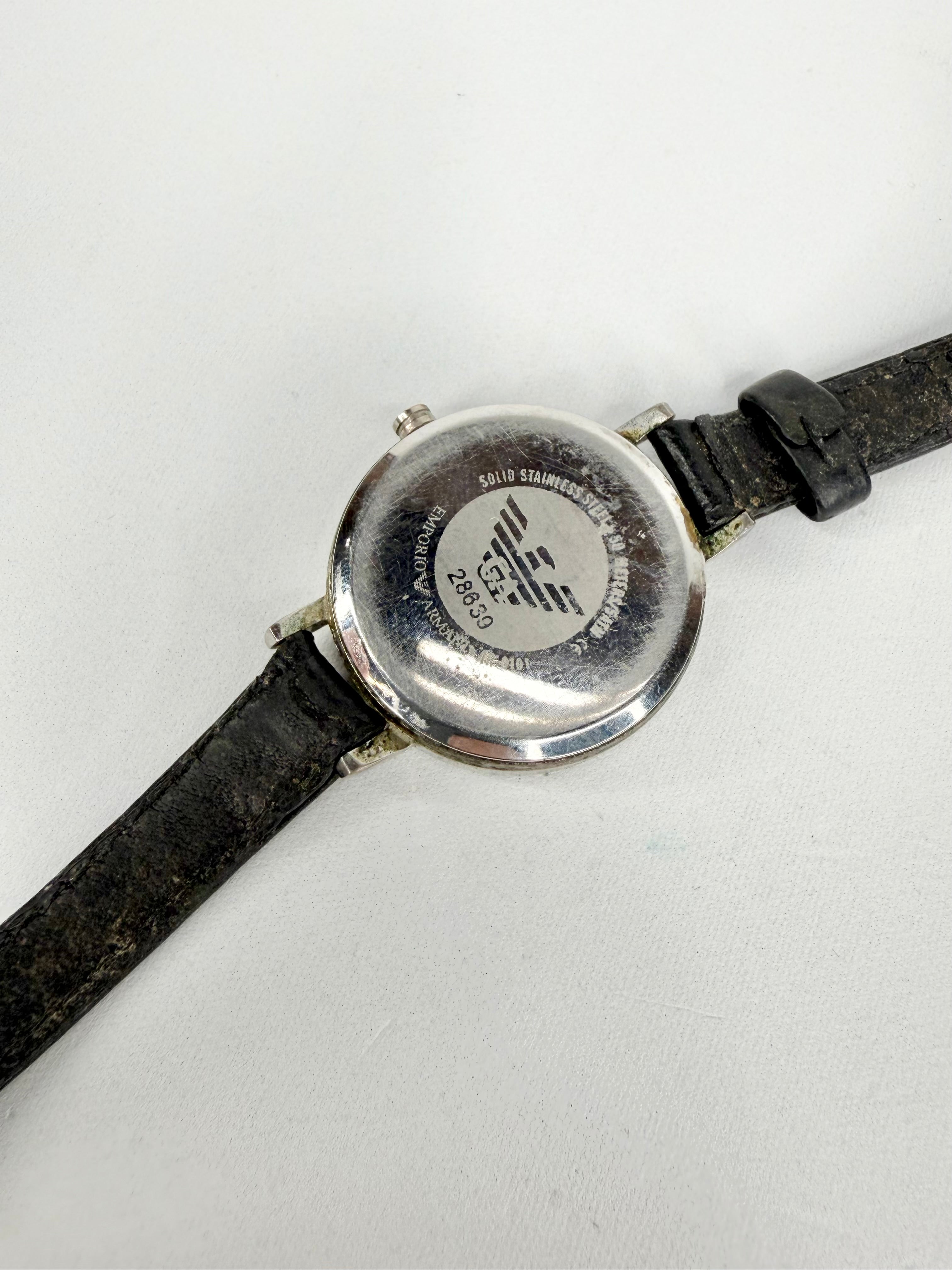 Emporio Armani Black & Silver Stainless Steel Watch