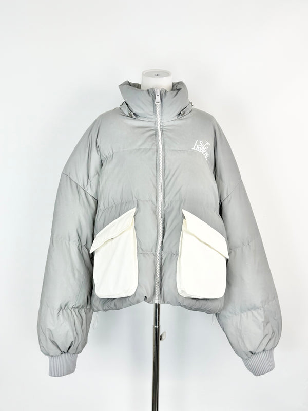 13DE MARZO Silver Reflective Puffer Jacket - AU10