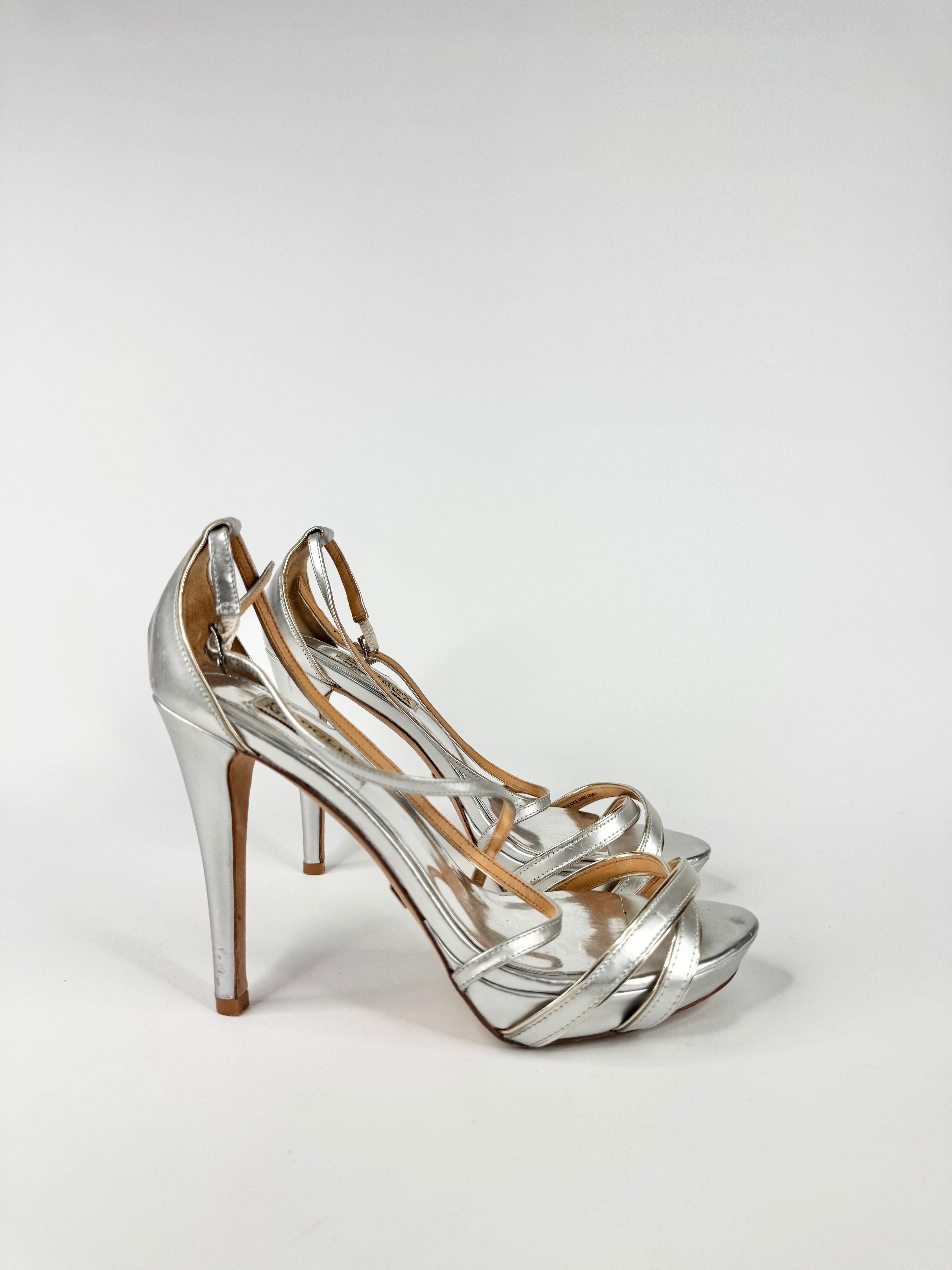 Mischka Badgley Silvery Strappy Stilettos - EU39