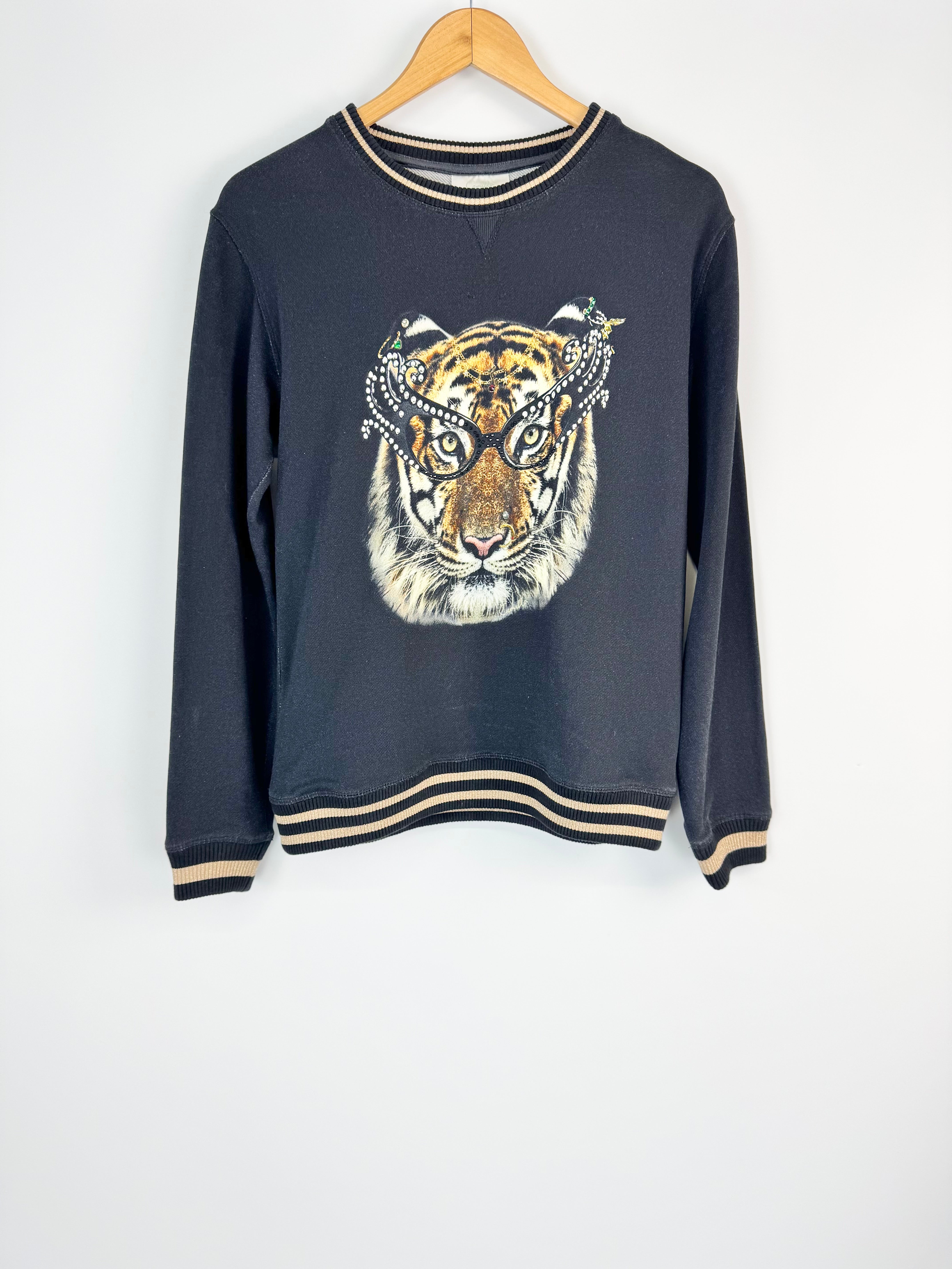 Camilla Black Bejewelled Tiger Sweatshirt - AU6