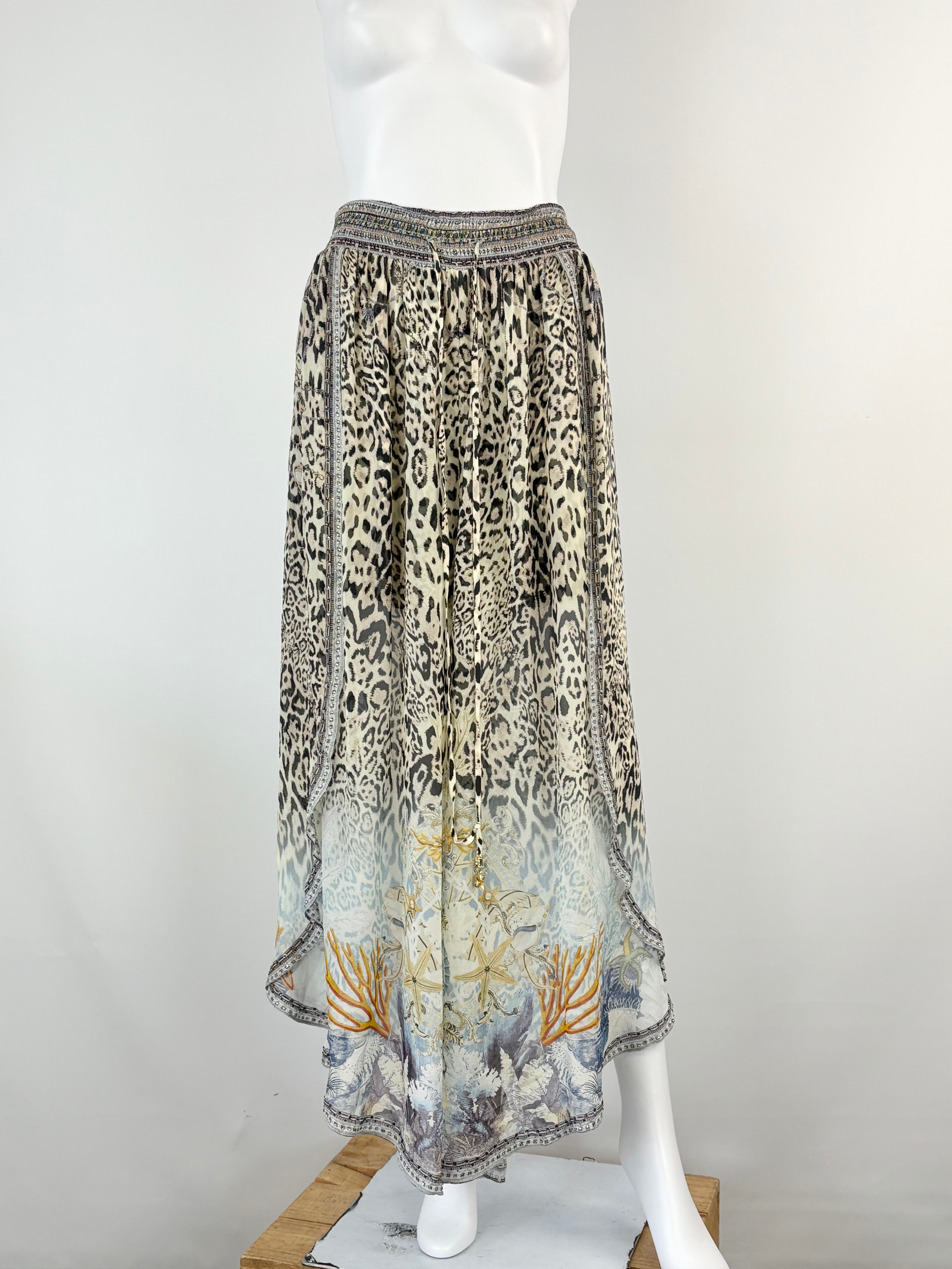 Camilla Embellished Animal-Print Sheer Silk Pantalon - O/S