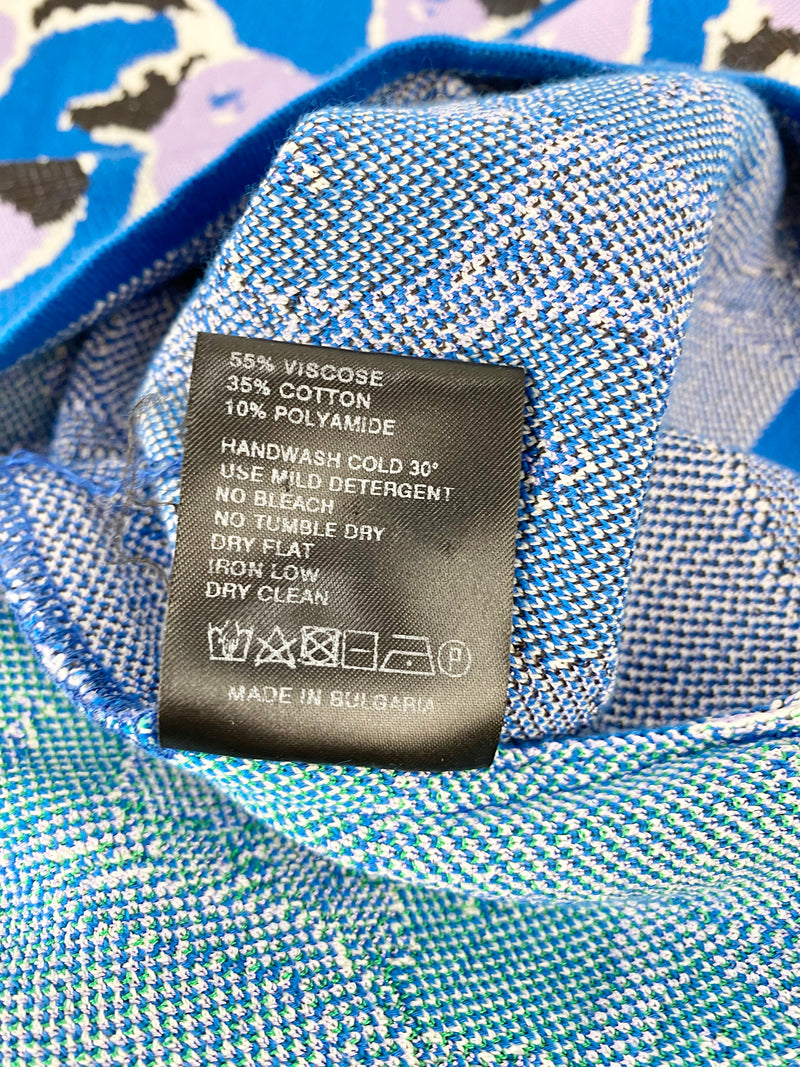 Christian Wijnants Blue Floral Knitwear T-Shirt - AU10/12