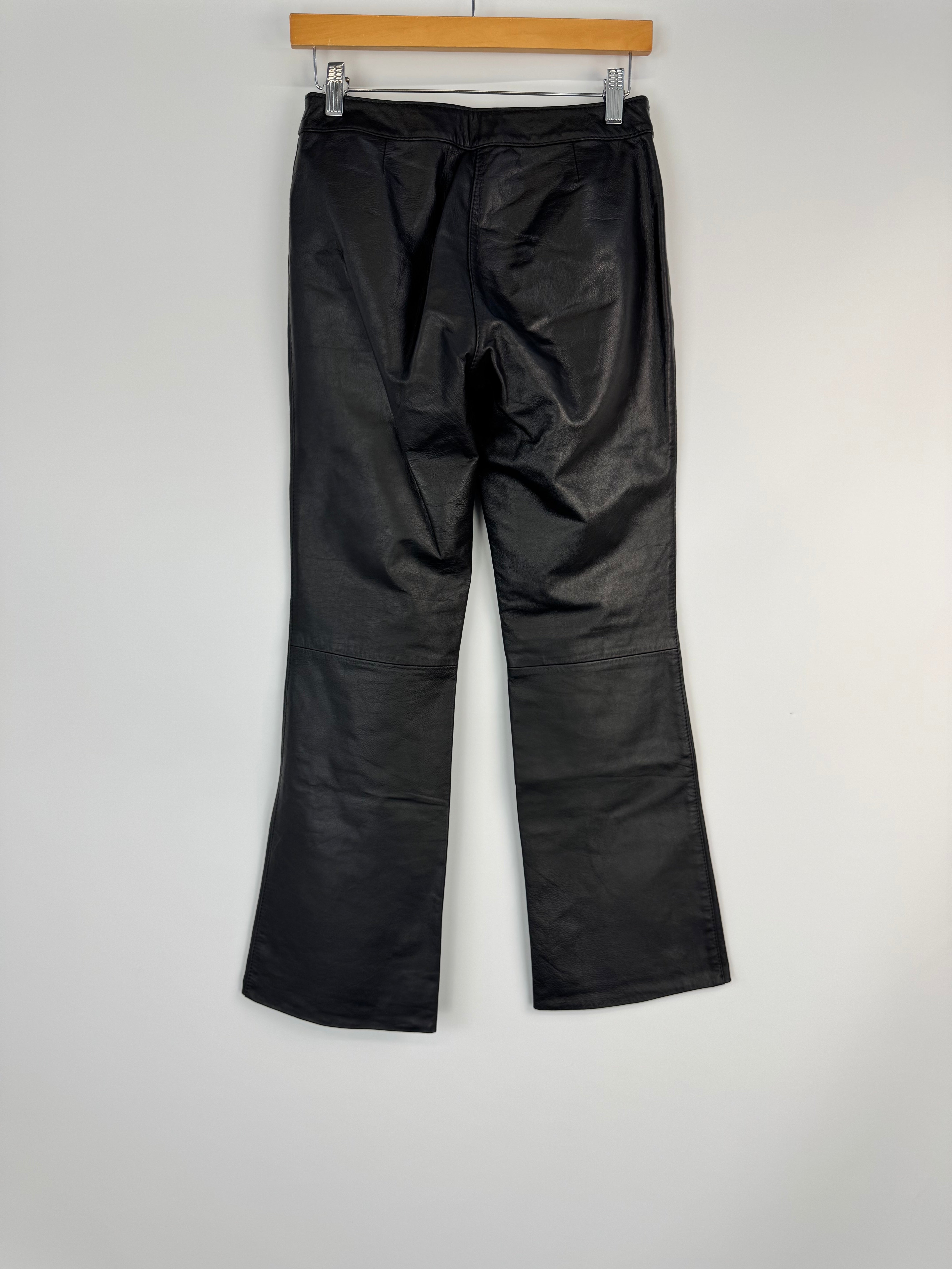 Bruno Veruggi Black Leather Pants - AU10/12