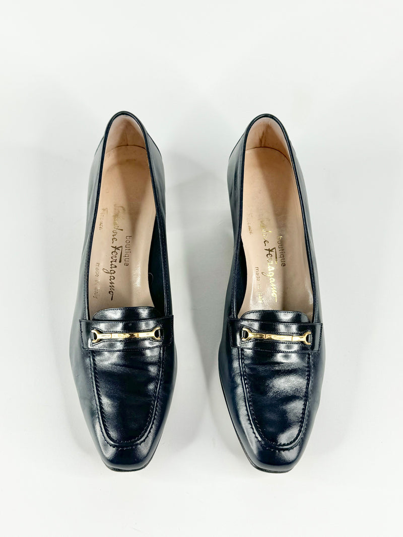 Salvatore Ferragamo Boutique Navy Blue Pumps - EU40