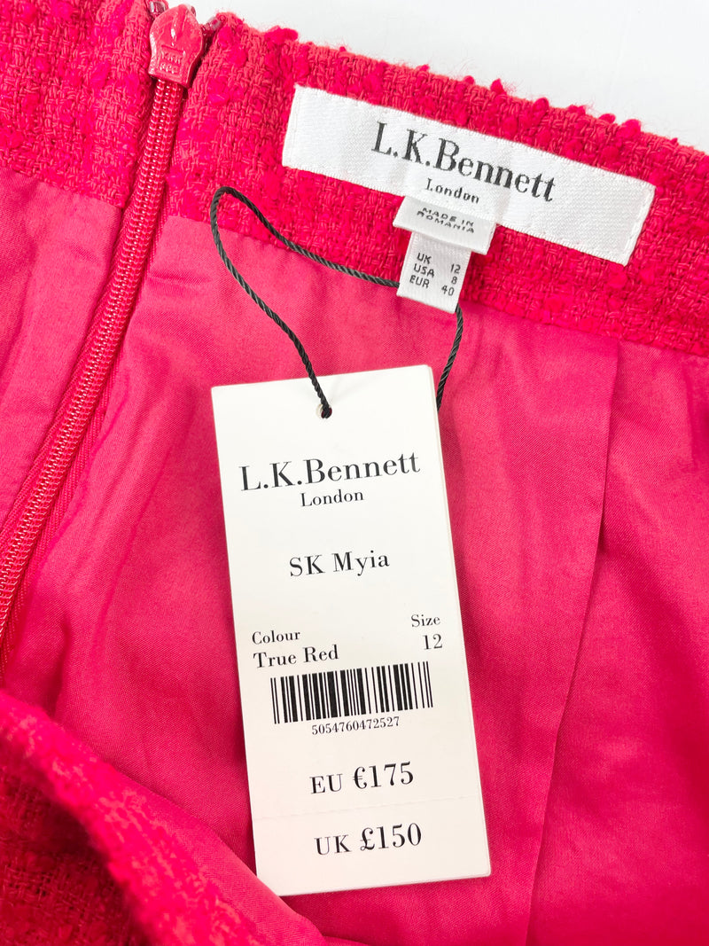 L.K. Bennett 'SK Myia' Red Knit Skirt - AU12