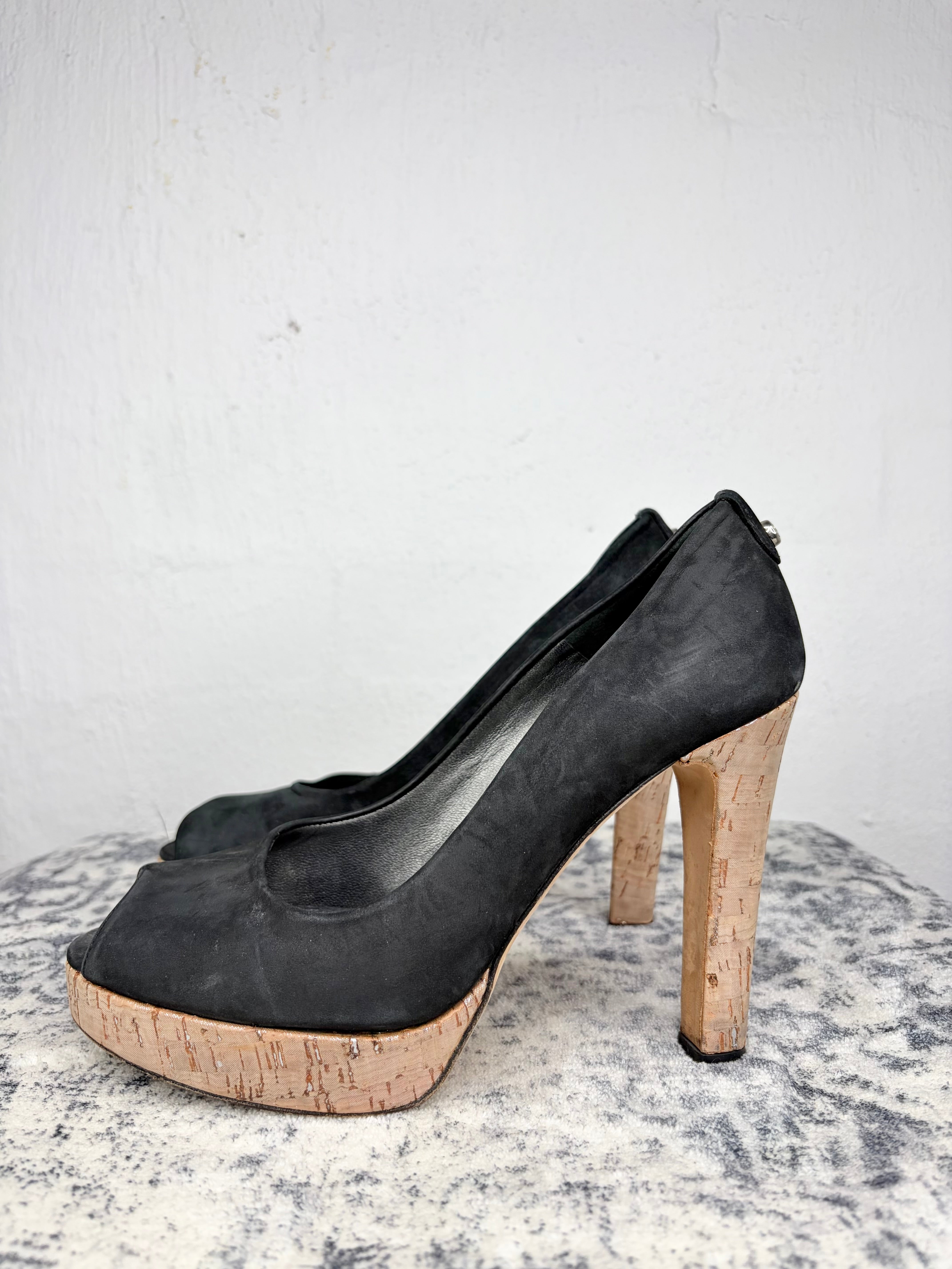 Stuart Weizman Black Peeptoe Pumps - EU38