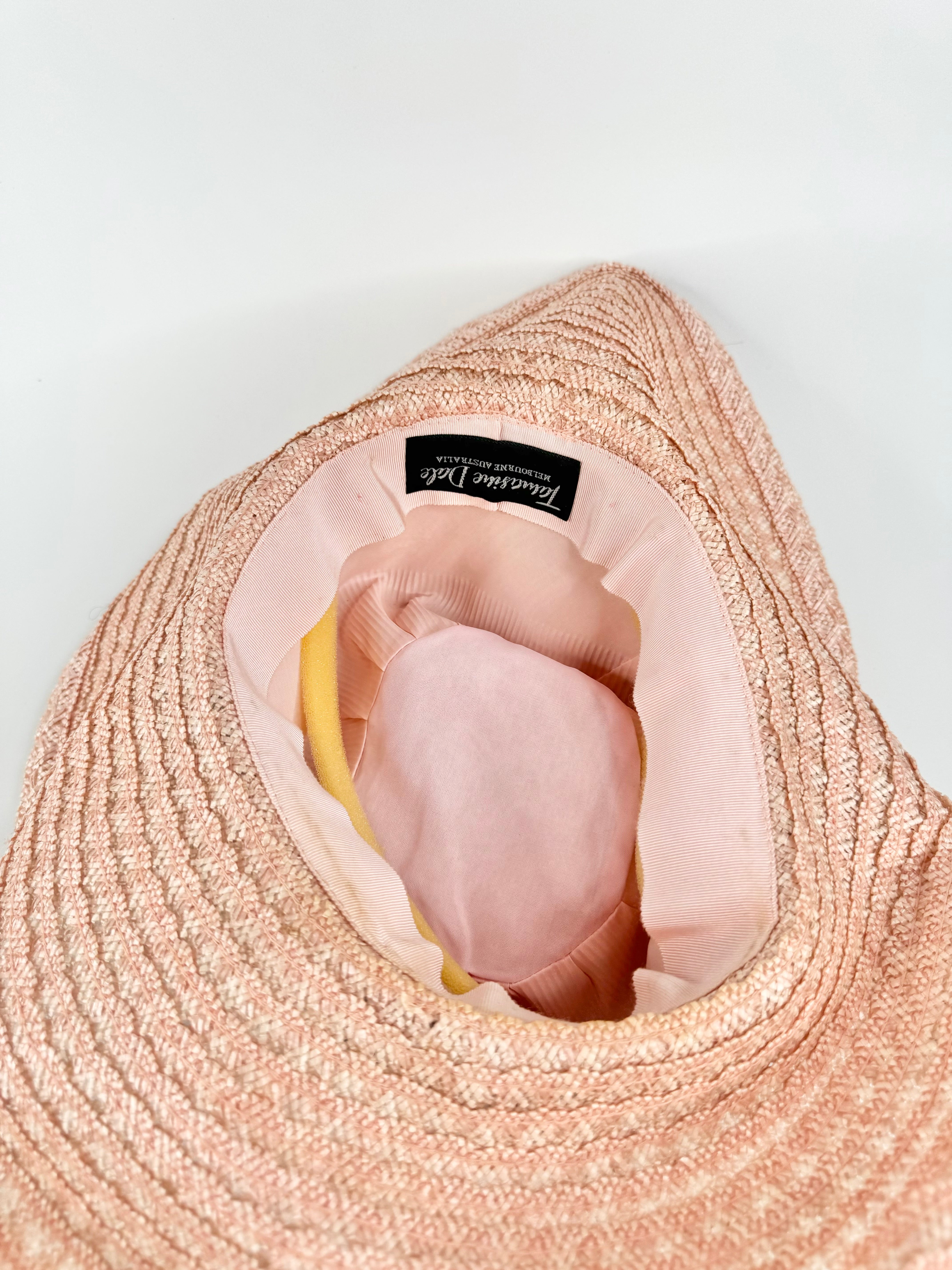 Vintage Tamasine Dale Blush Pink & Grey Beaded Hat