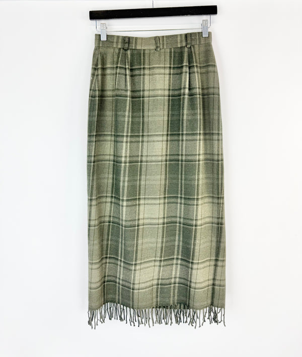 Lauren Ralph Lauren Forest Green Plaid Skirt - AU6
