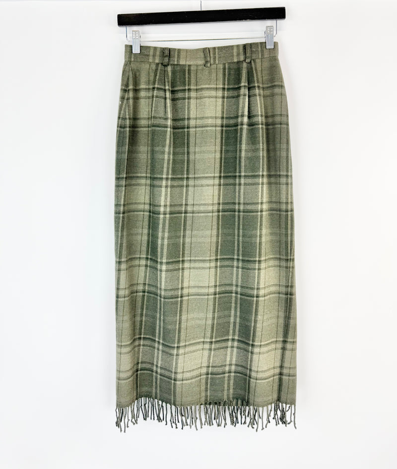 Lauren Ralph Lauren Forest Green Plaid Skirt - AU6