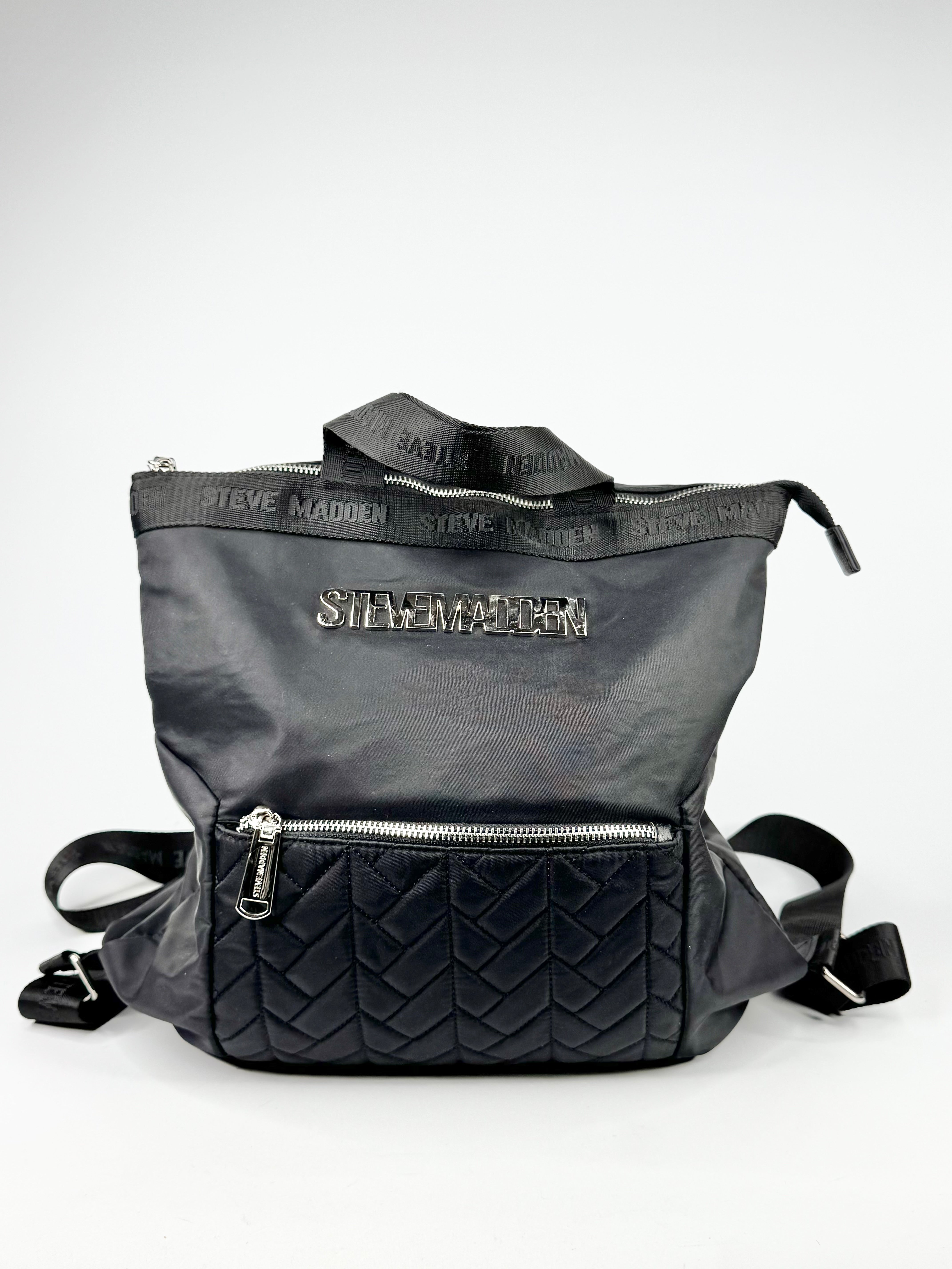 Steve Madden Black Nylon Backpack