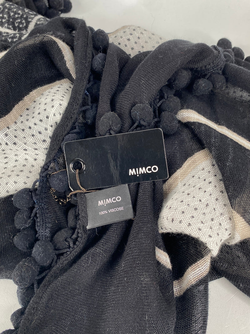 Mimco 'Love Not Wear' Black Pom Pom Scarf