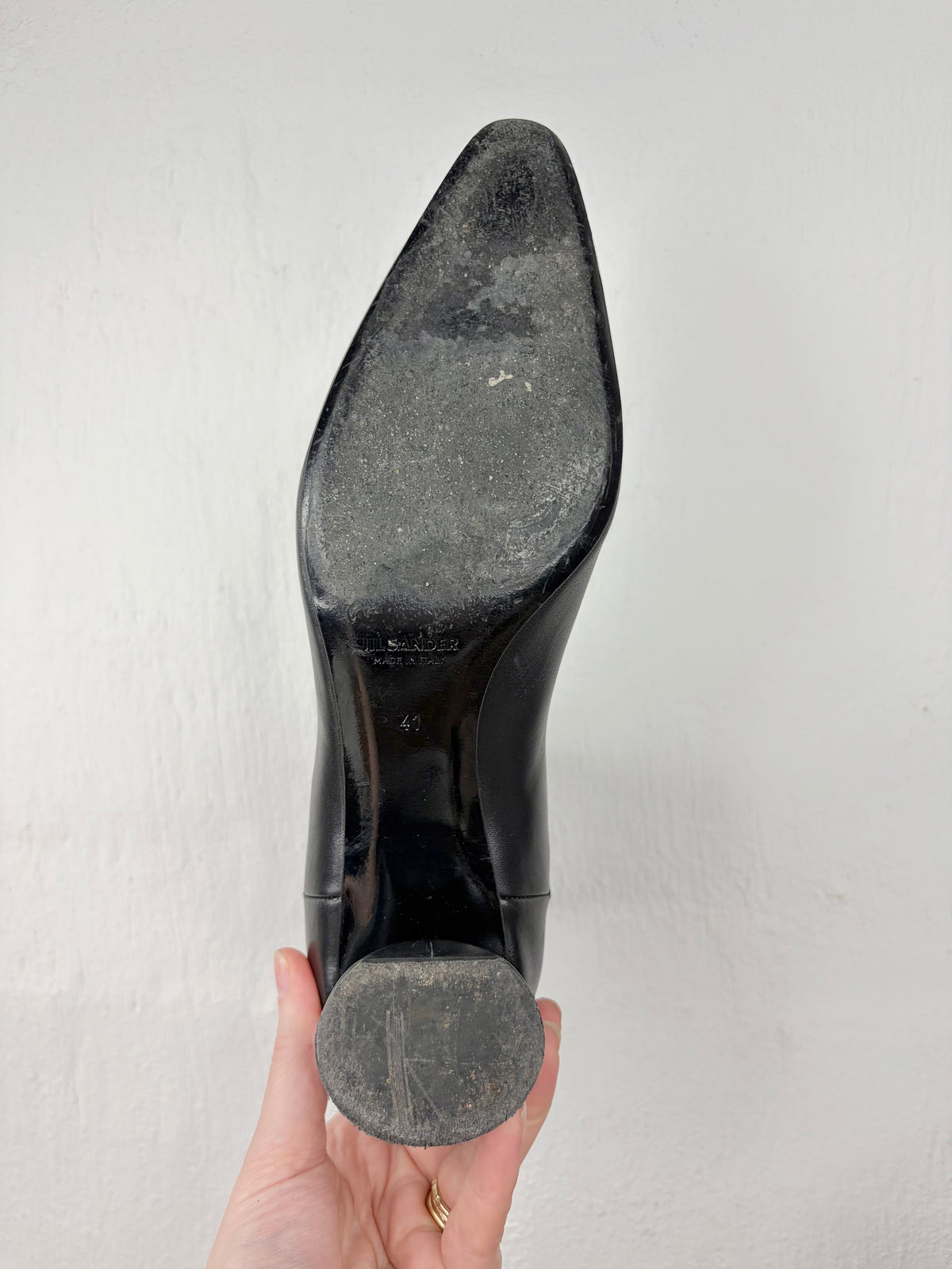 Jil Sander Navy Black Pointed Toe Boots - EU41