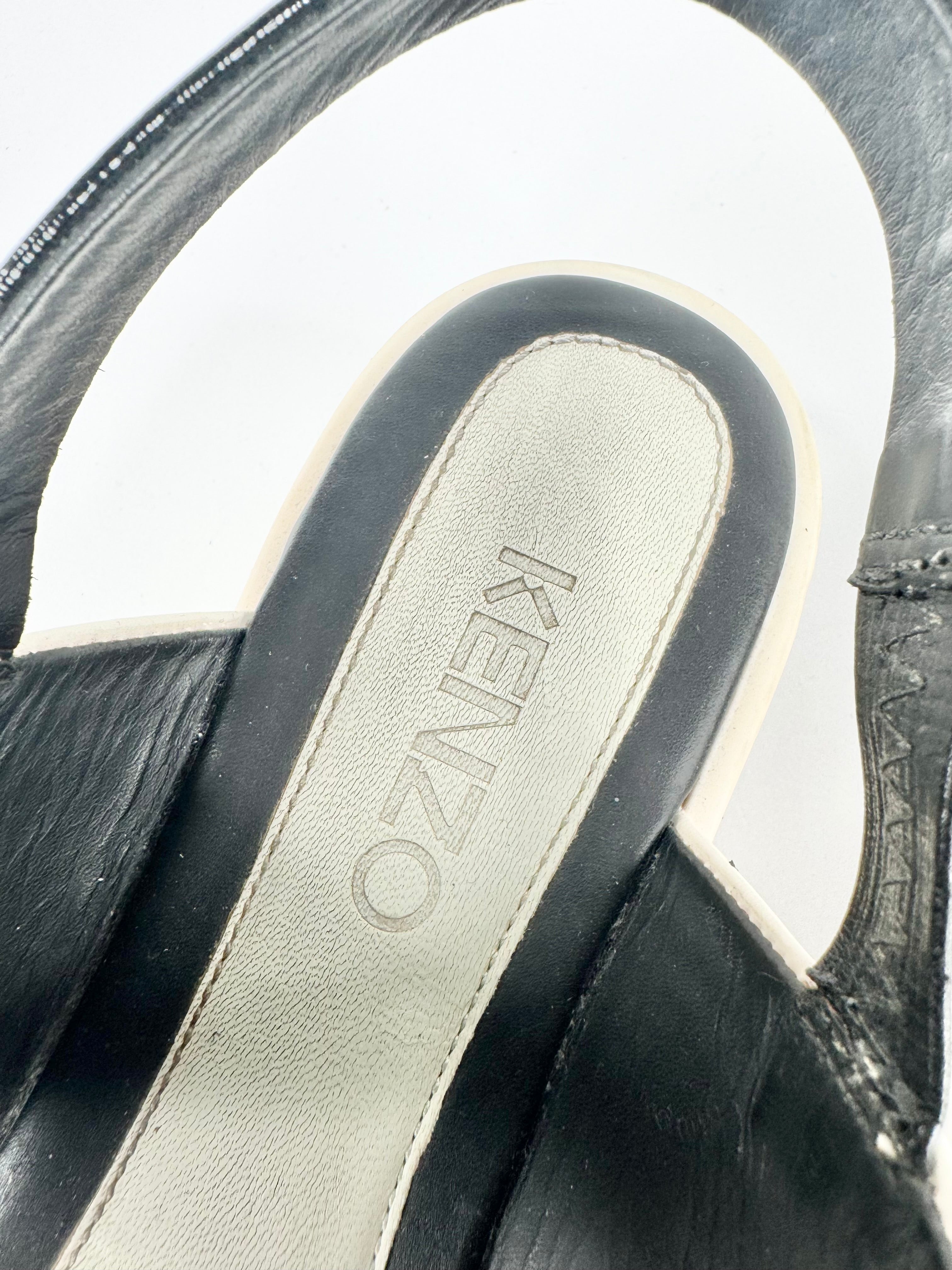 Kenzo Black & White Platform Sandals - EU40