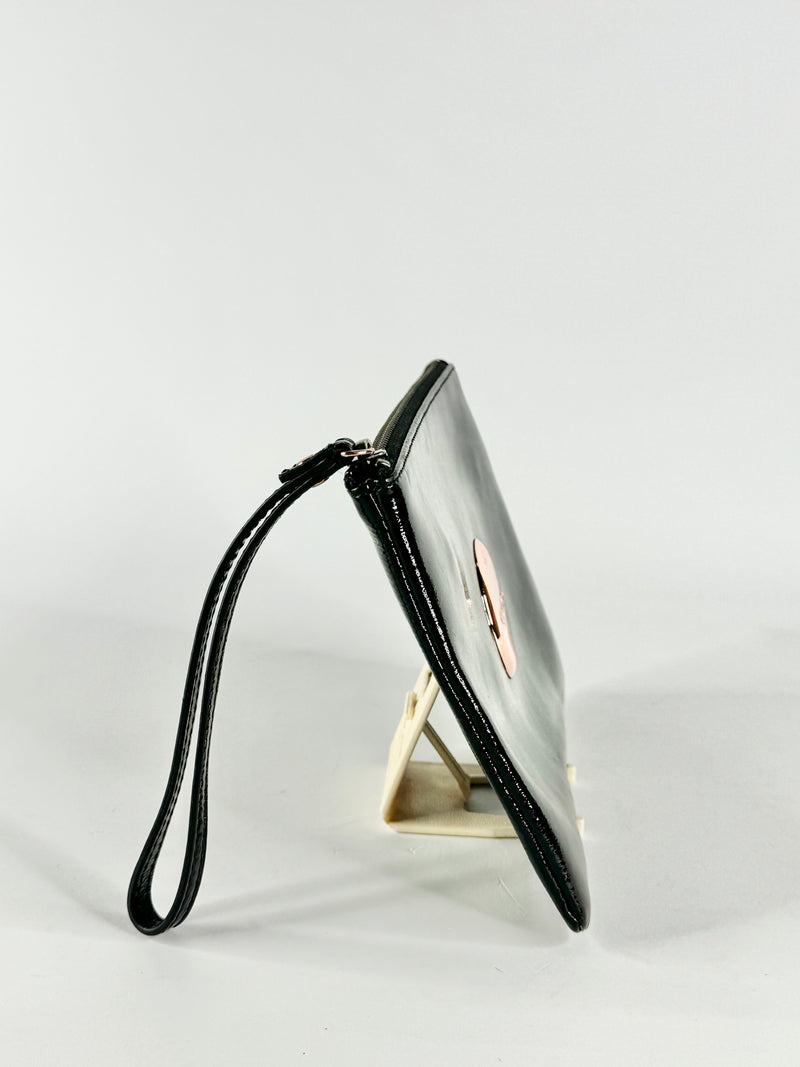 Mimco Black Patent Leather Wristlet